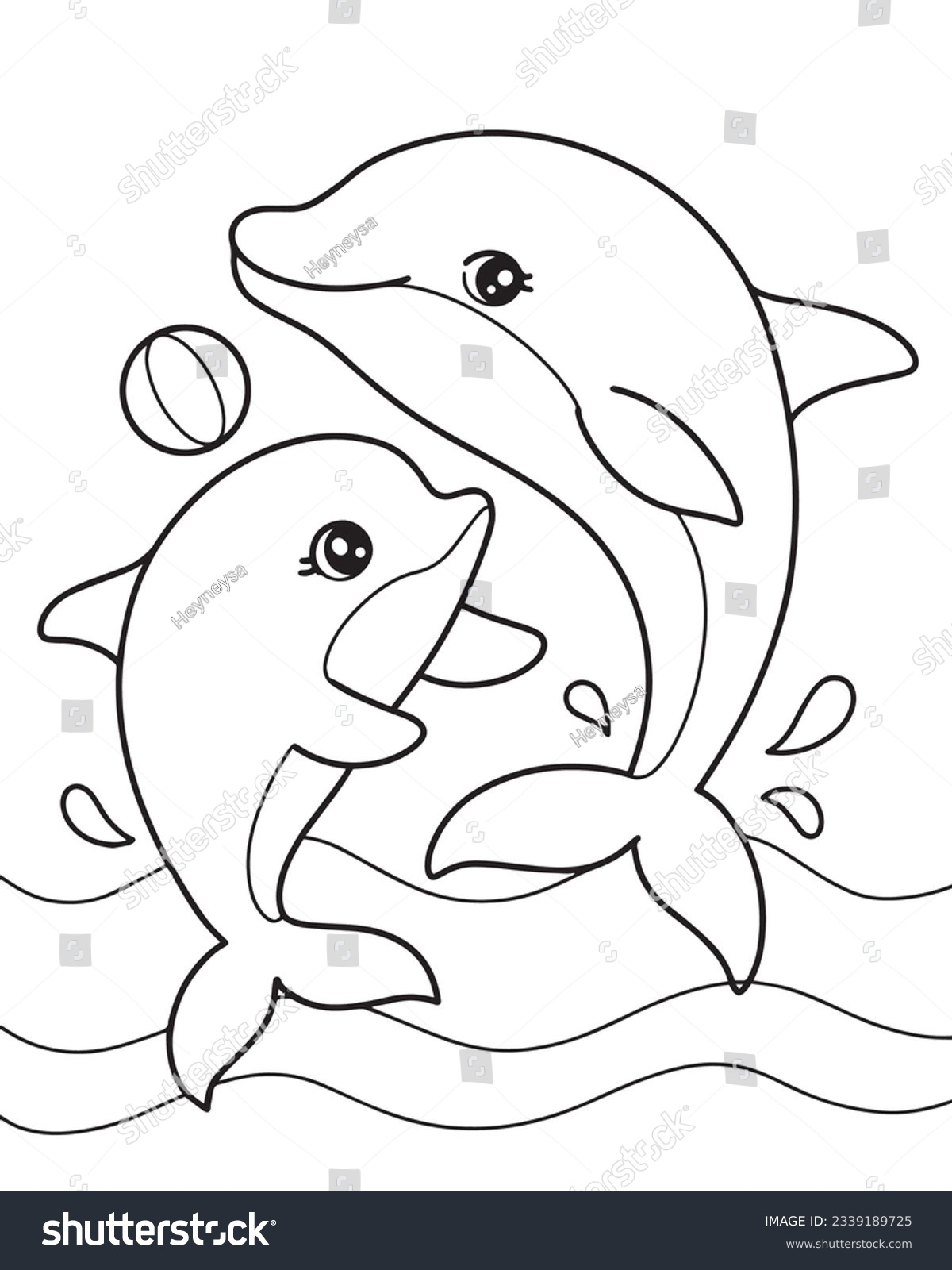 Dolphins Coloring Page Illustration Kids Stock Vector Royalty Free 2339189725 Shutterstock Dolphins Coloring Page Illustration Kids Stock Vector Royalty Free 2339189725 Shutterstock