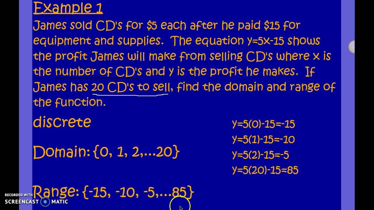 Domain And Range Word Problems YouTube Domain And Range Word Problems YouTube