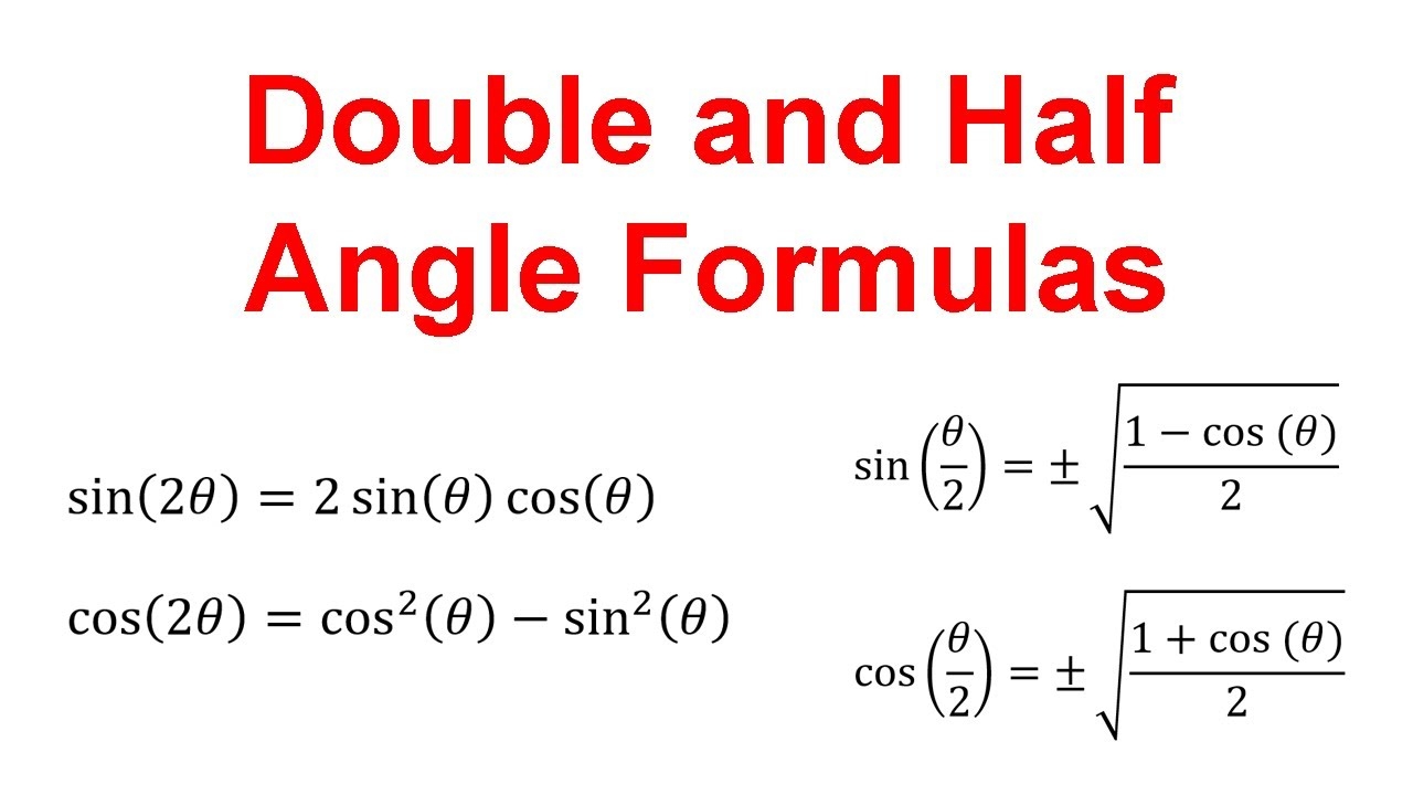 Double Angle And Half Angle Formulas With Examples Trig Identities YouTube