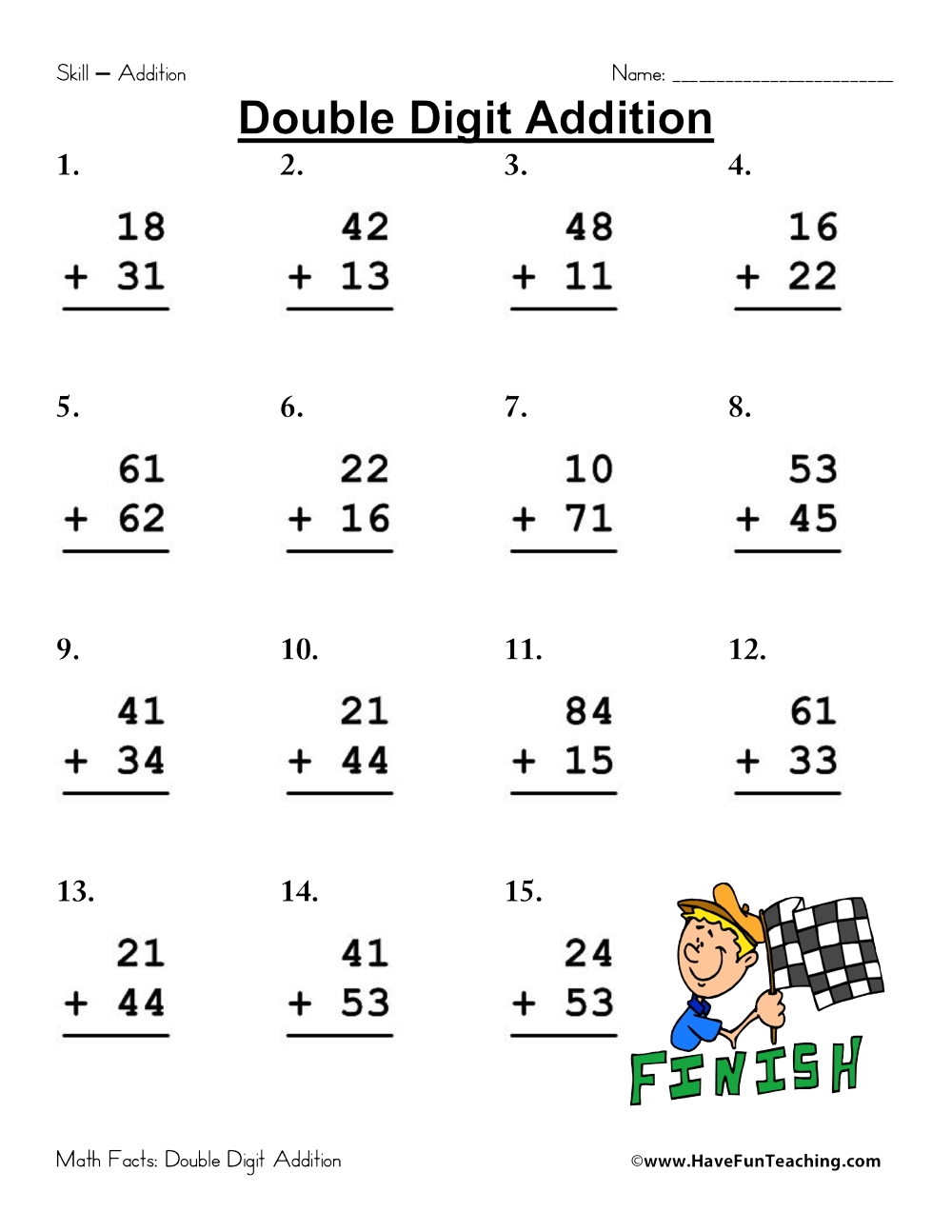 Double Digit Addition Worksheet Pack Have Fun Teaching Double Digit Addition Worksheet Pack Have Fun Teaching
