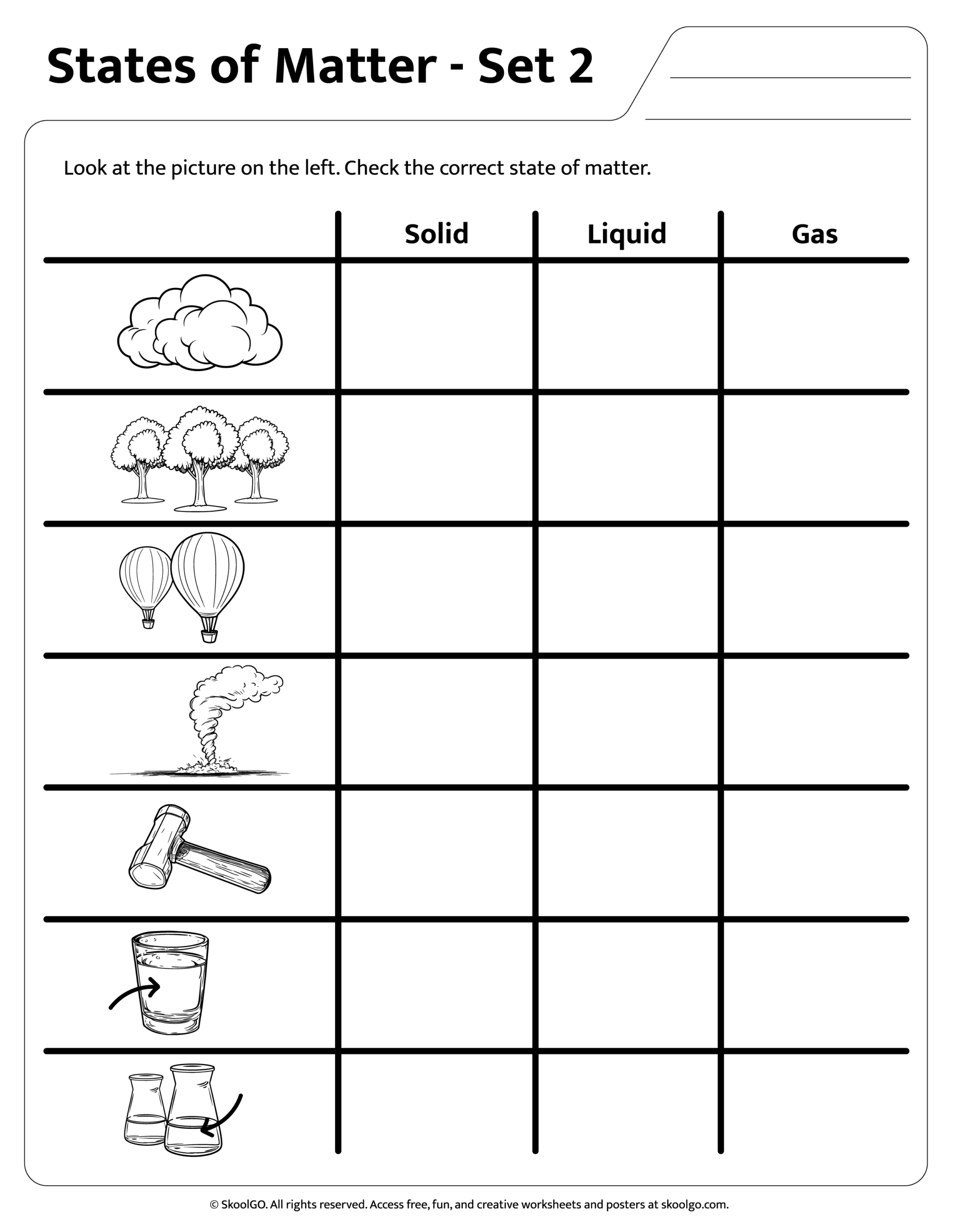 Download Free States Of Matter Worksheet For PK 4 Students