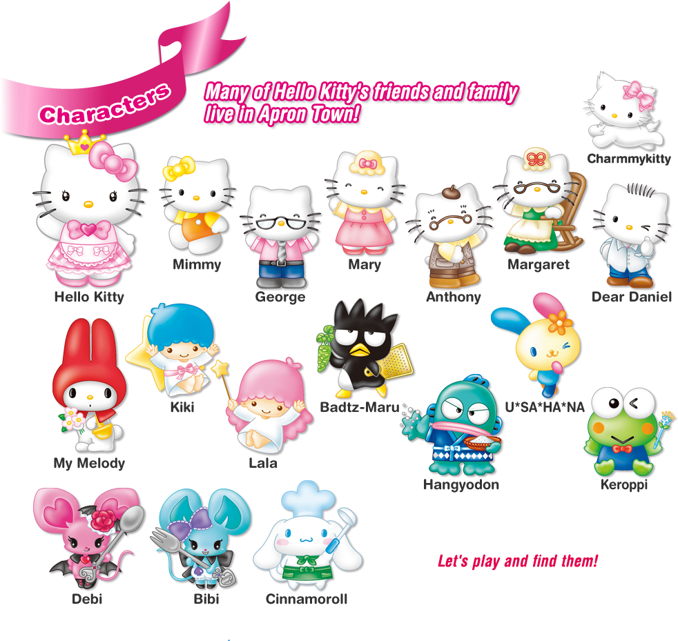 Download HD Characters Many Of Hello Kitty s Friends And Family Hello Kitty Family Characters Transparent PNG Image NicePNG Download HD Characters Many Of Hello Kitty s Friends And Family Hello Kitty Family Characters Transparent PNG Image NicePNG