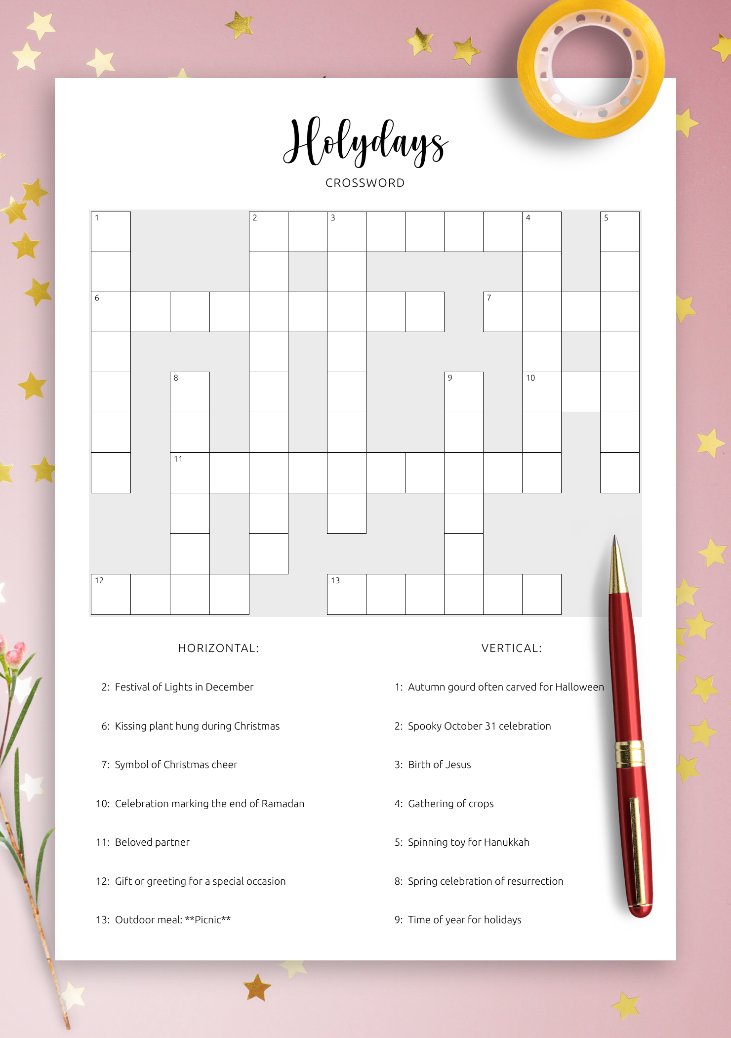 celebration for seniors crossword