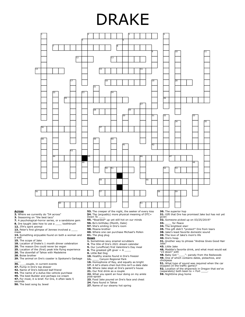 DRAKE Crossword WordMint DRAKE Crossword WordMint