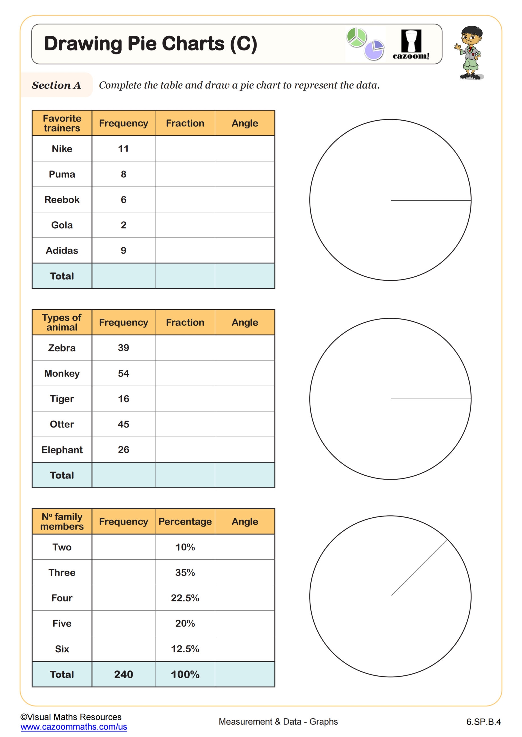 Drawing Pie Charts C Worksheet Fun And Engaging 6th Grade PDF Worksheets Drawing Pie Charts C Worksheet Fun And Engaging 6th Grade PDF Worksheets