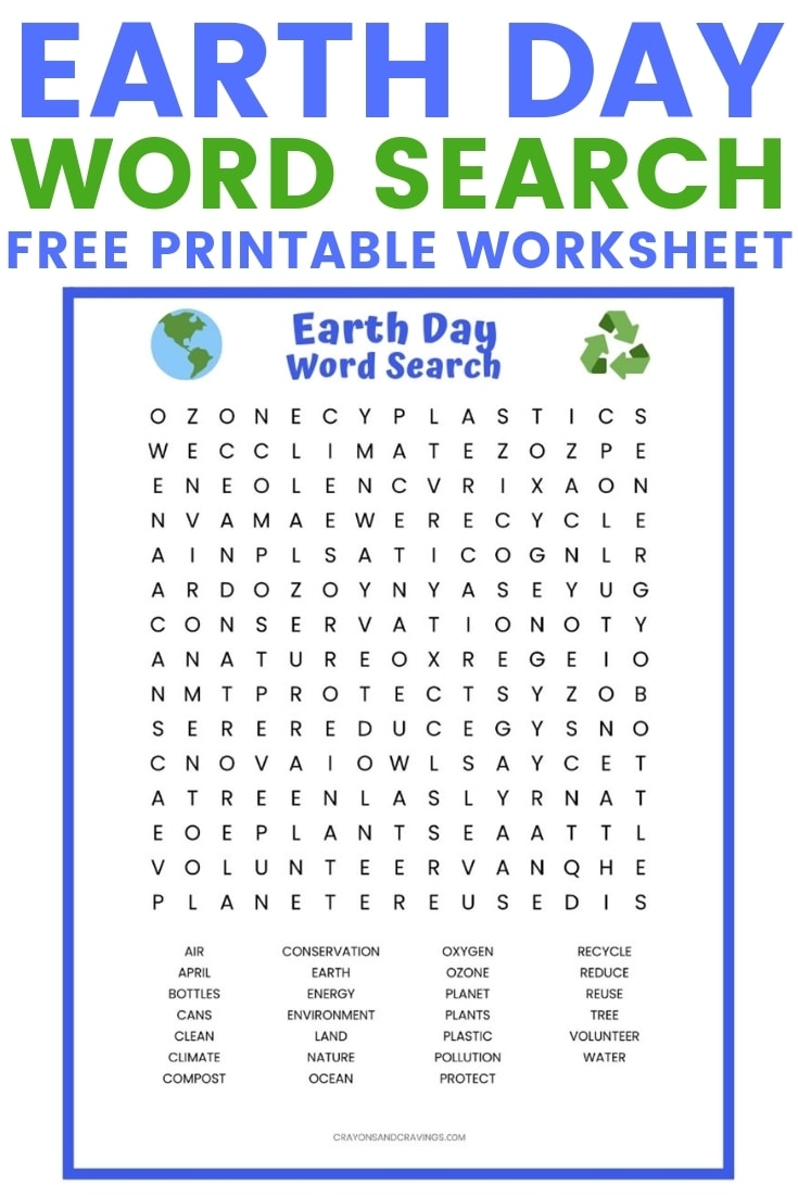 Earth Day Word Search FREE Printable Worksheet Earth Day Word Search FREE Printable Worksheet