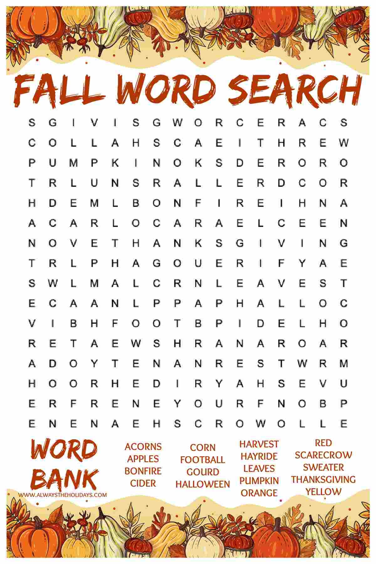 printable word search for fall printable word search for fall
