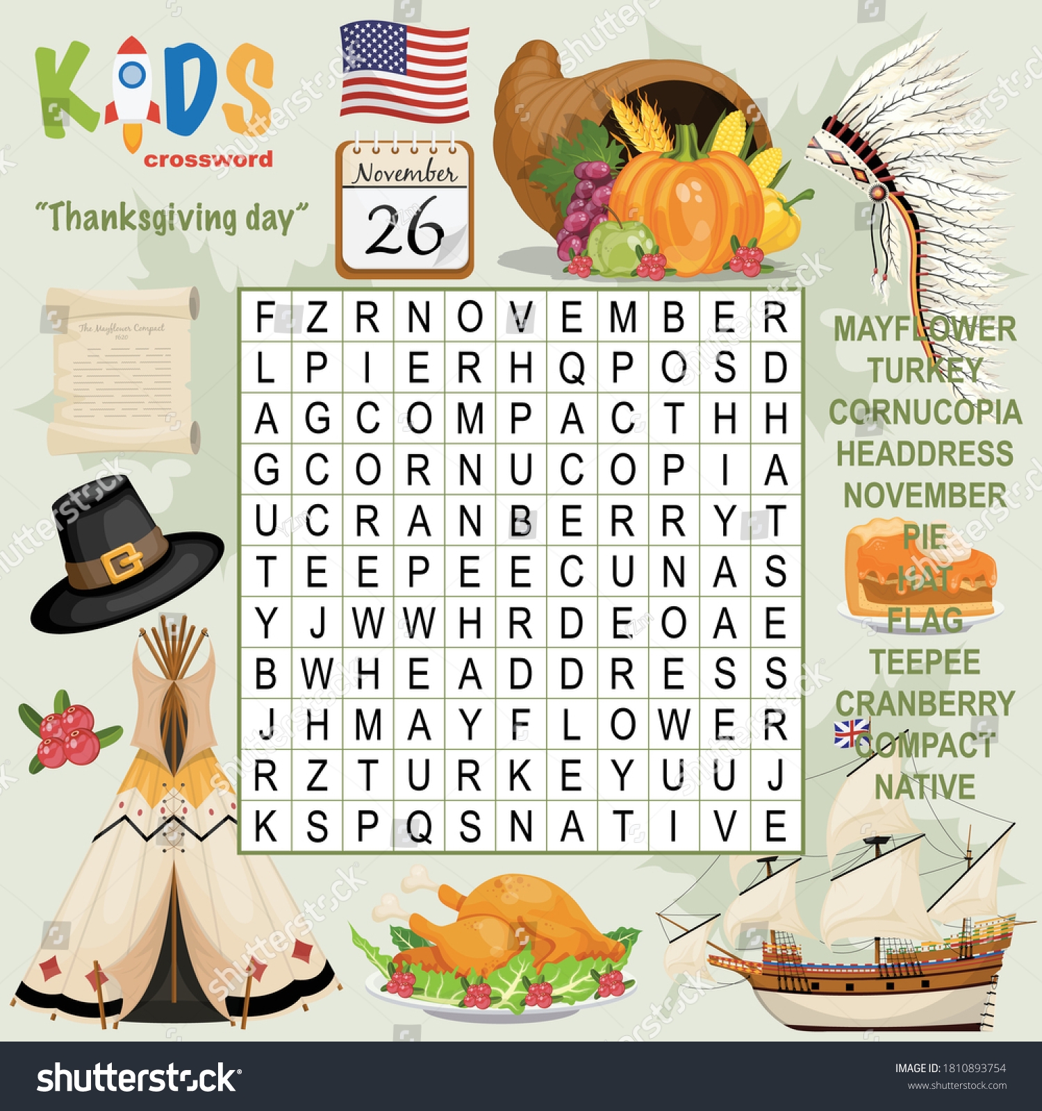 thanksgiving day crossword puzzle