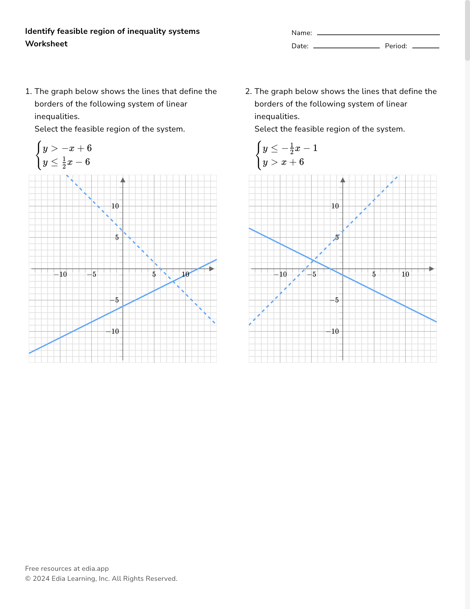graphing linear inequalities worksheet graphing linear inequalities worksheet