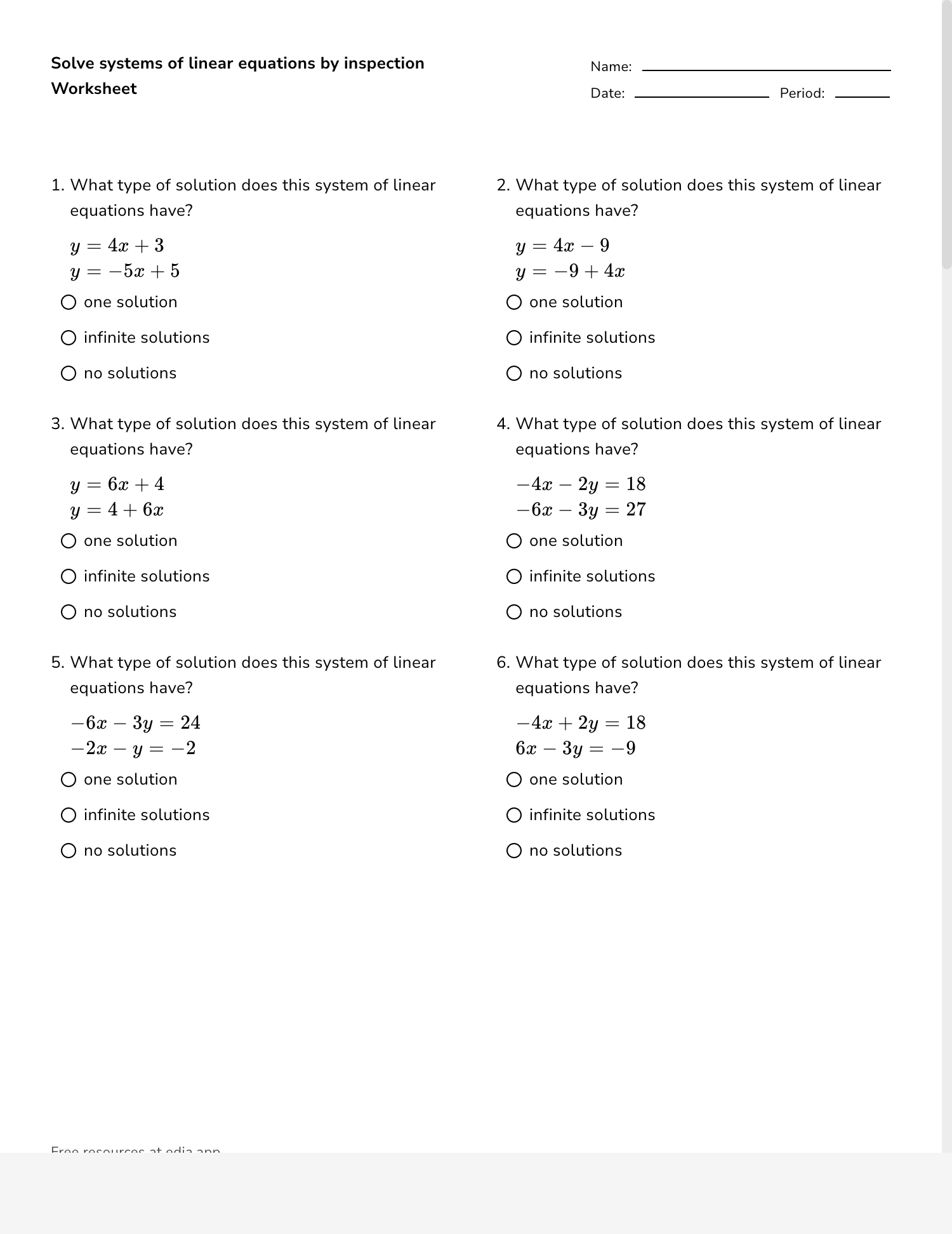 solving systems of equations worksheet