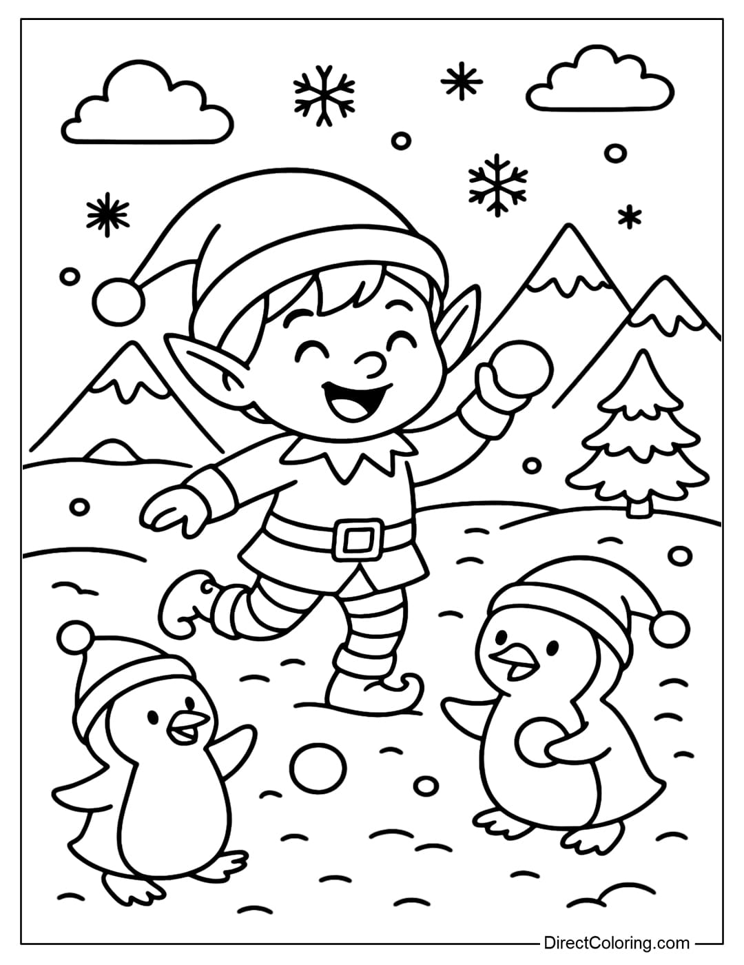 Elf Coloring Pages Free PDF To Download And Print
