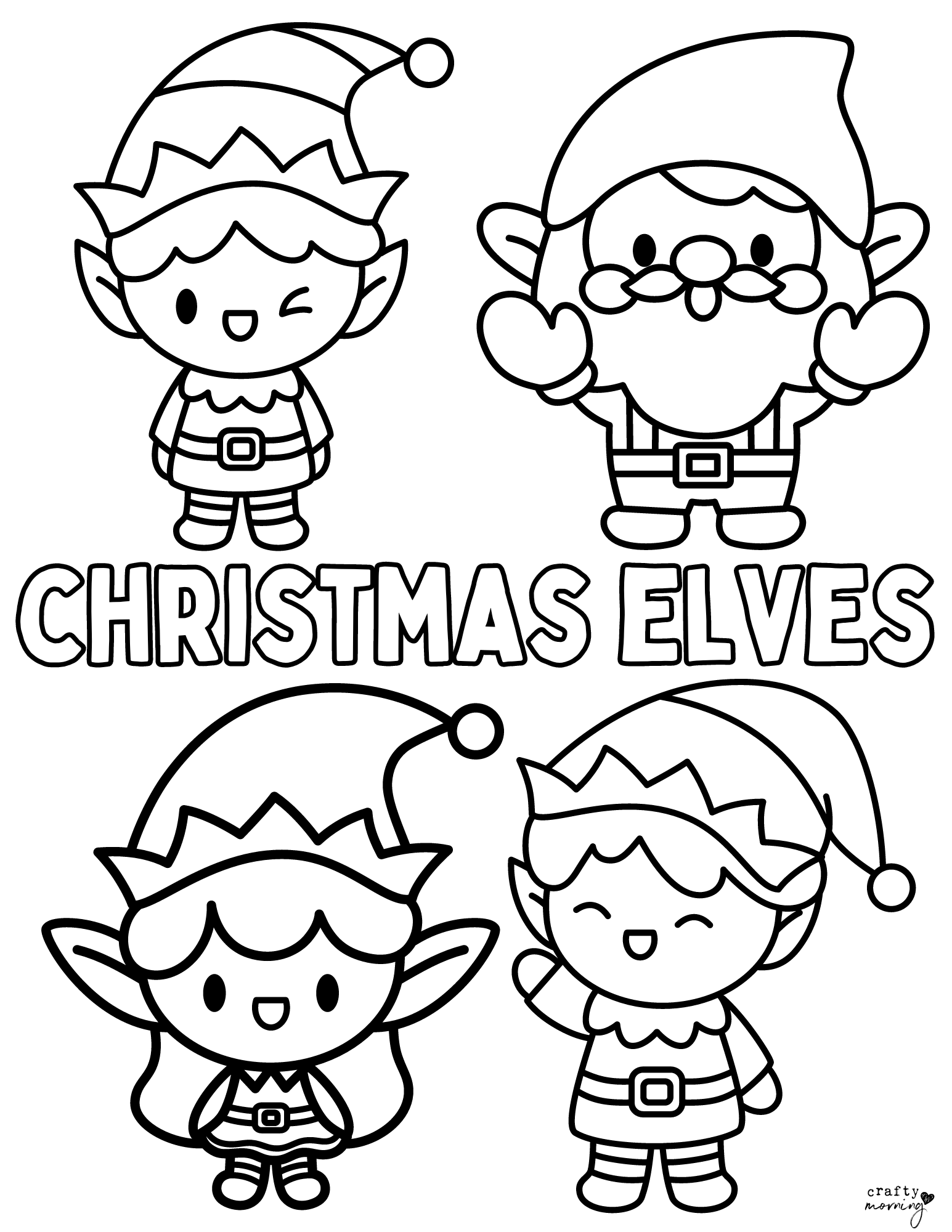 Elf Coloring Pages To Print Crafty Morning