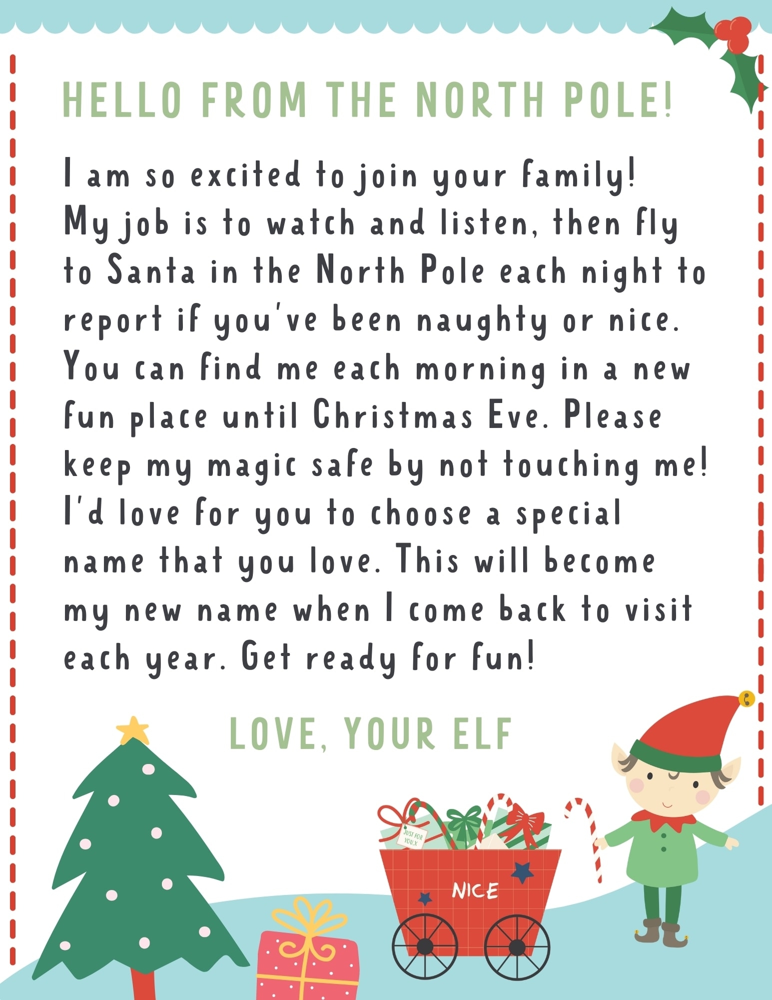 Elf On The Shelf Letter 4 FREE Printables Make Life Lovely Elf On The Shelf Letter 4 FREE Printables Make Life Lovely