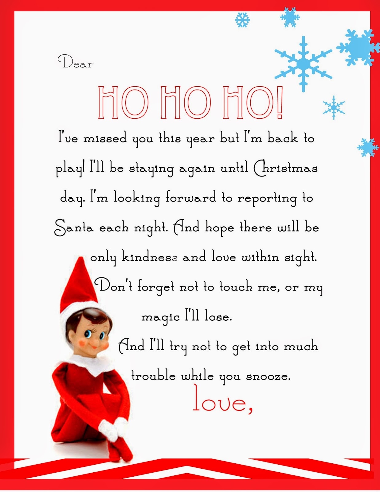 elf on the shelf printable elf on the shelf printable