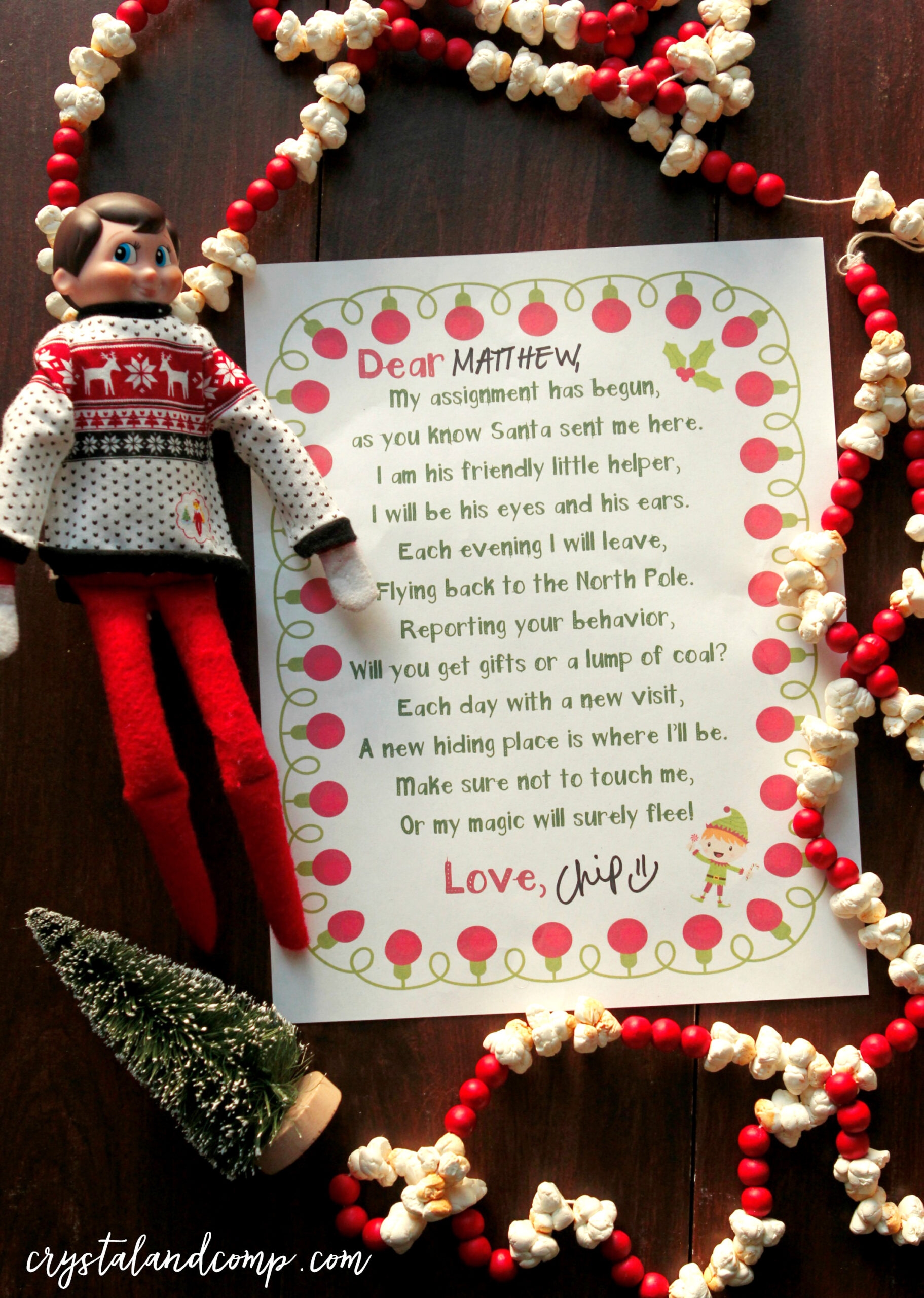 Elf On The Shelf Welcome Letter Printable CrystalandComp