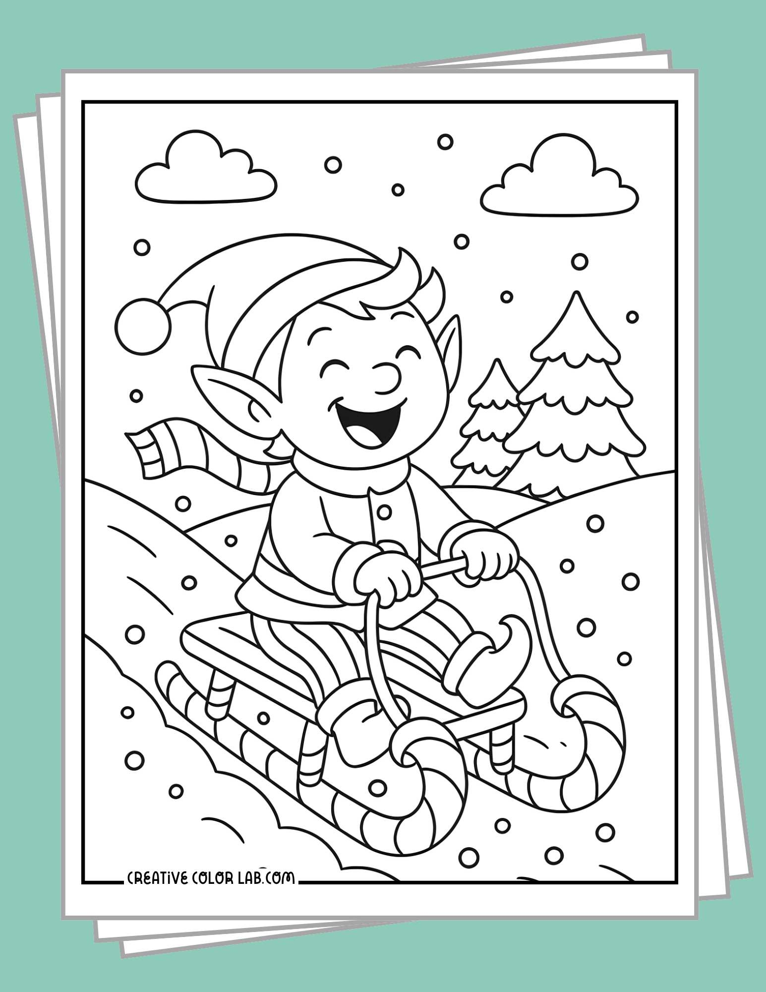 colouring pages of elves