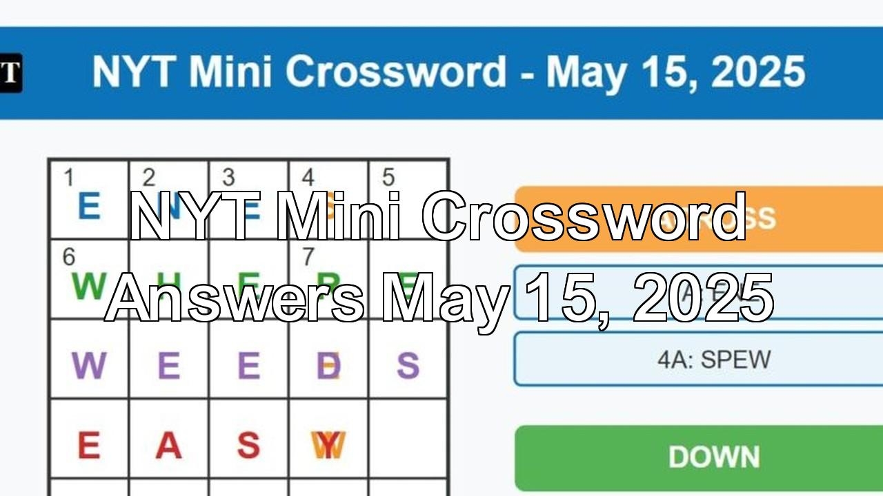 ENE EPEES And EWES NYT Mini Crossword Solutions For May 15 2025 Explained