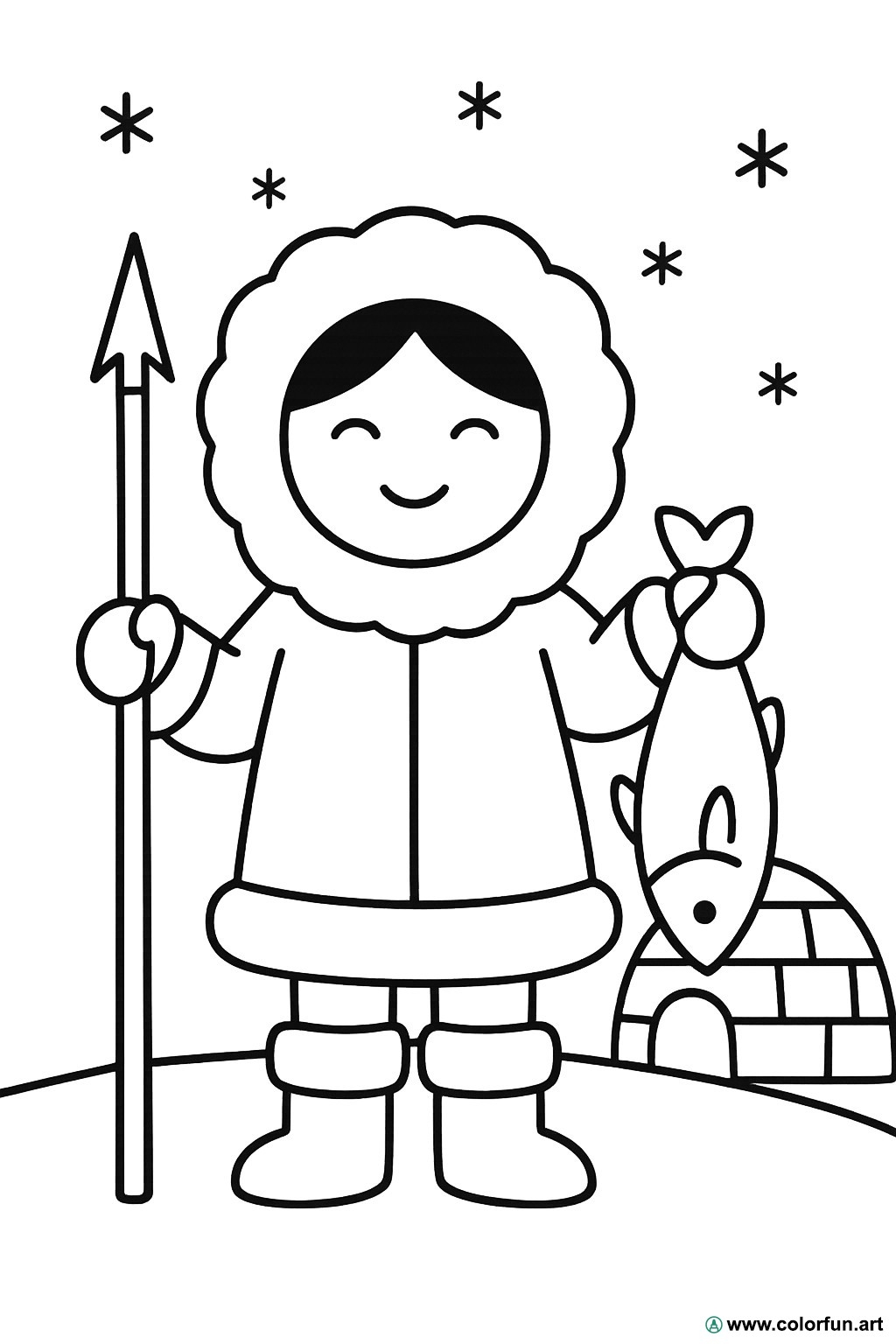 inuit woman coloring page