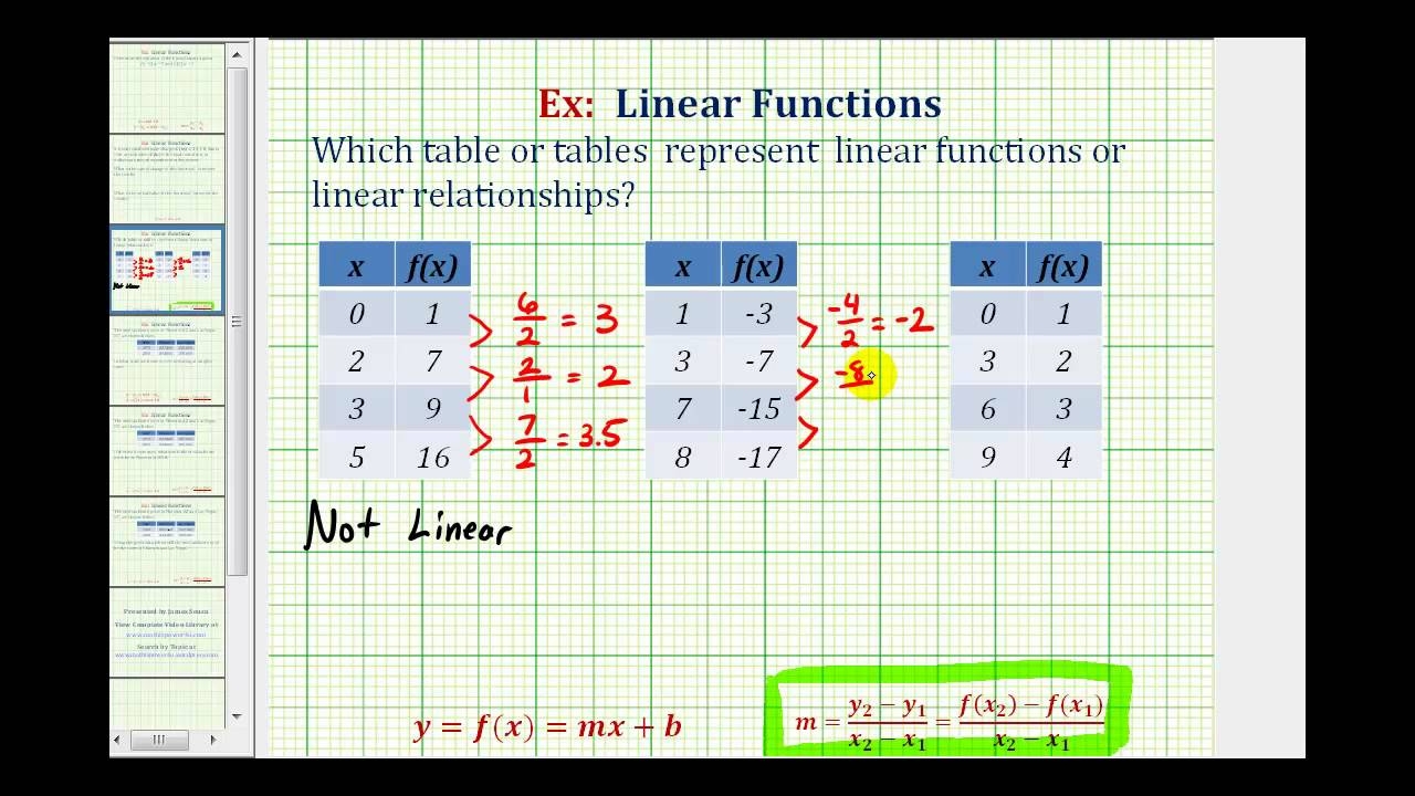 Ex Determine Which Tables Represent A Linear Function Or Linear Relationship YouTube Ex Determine Which Tables Represent A Linear Function Or Linear Relationship YouTube