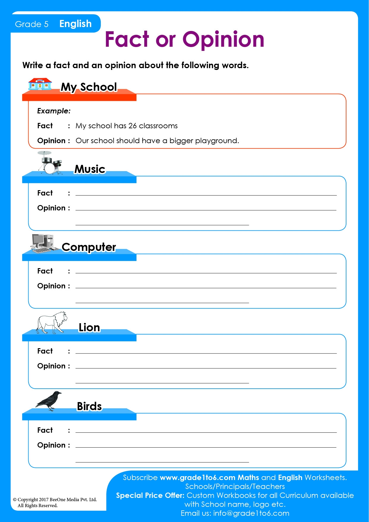 fact and opinion worksheets
