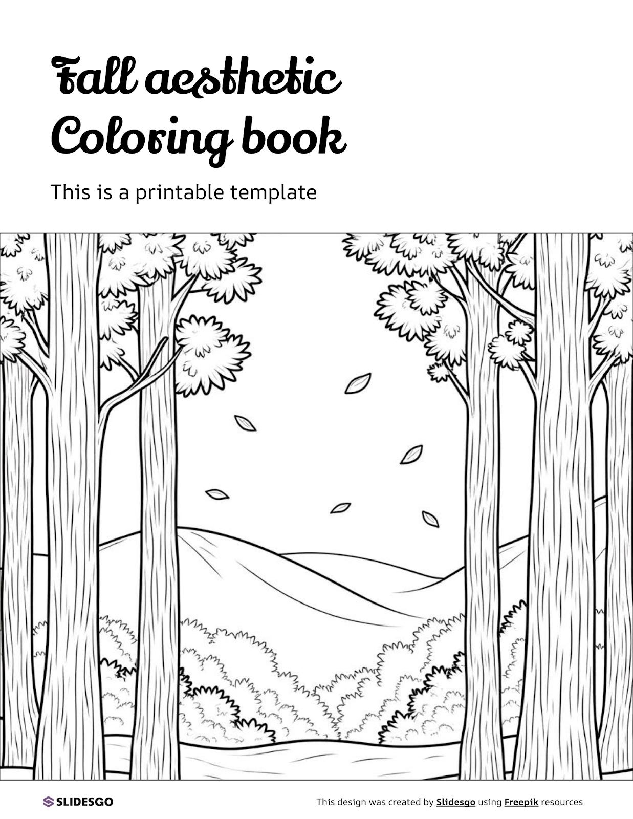 Fall Aesthetic Coloring Book Template Fall Aesthetic Coloring Book Template