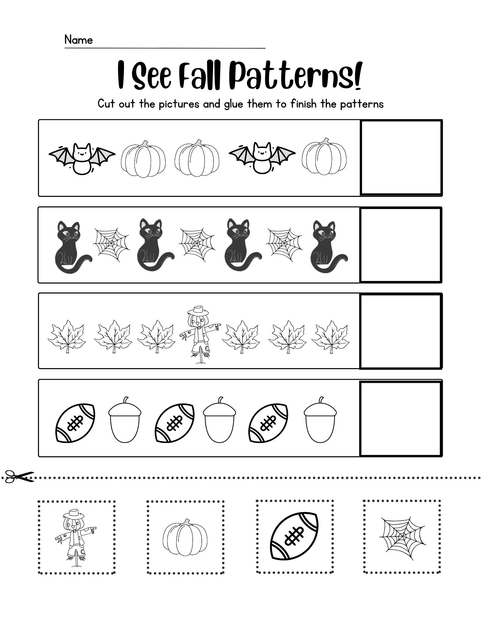Fall Kindergarten Worksheets Etsy Hong Kong