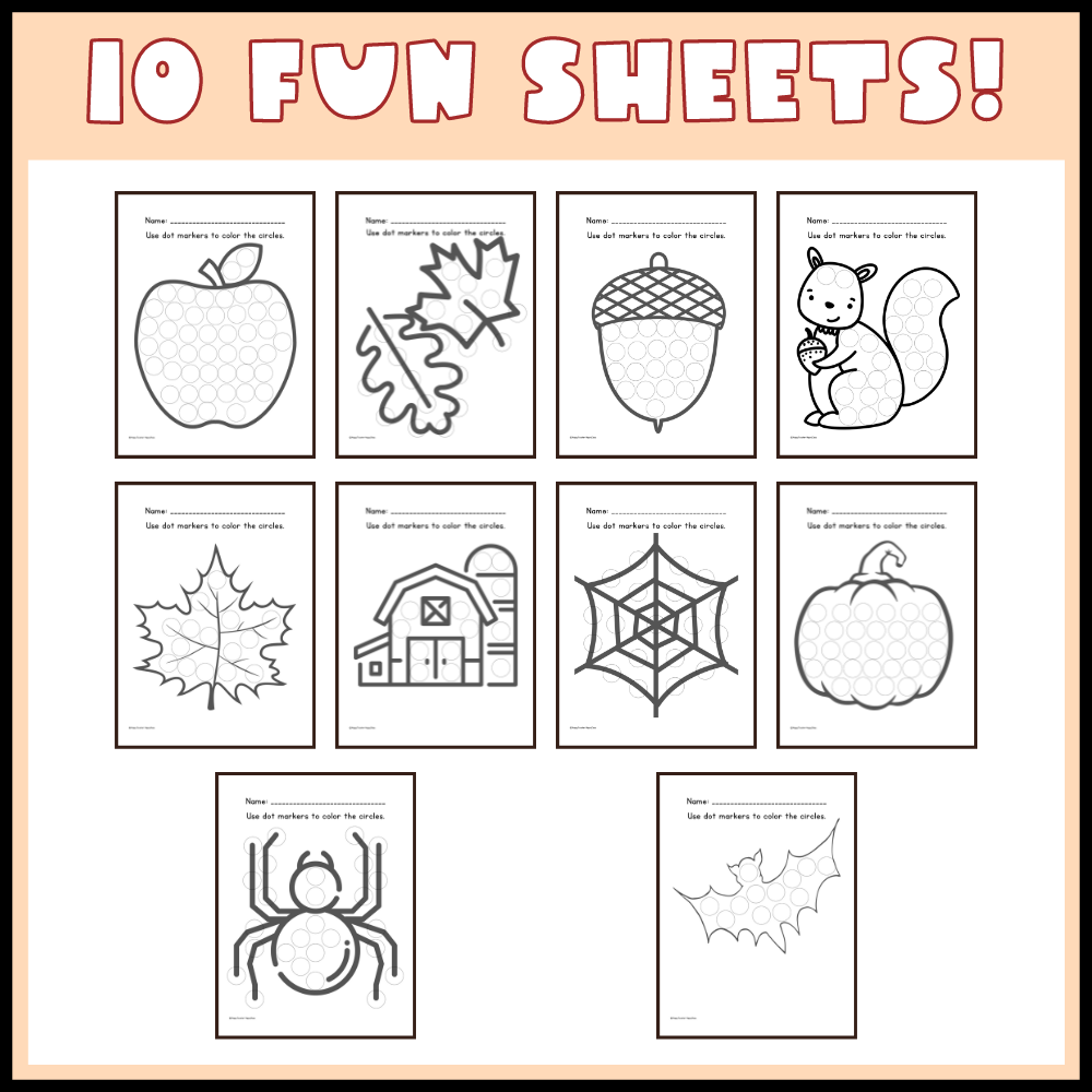 fall worksheets for preschoolers
