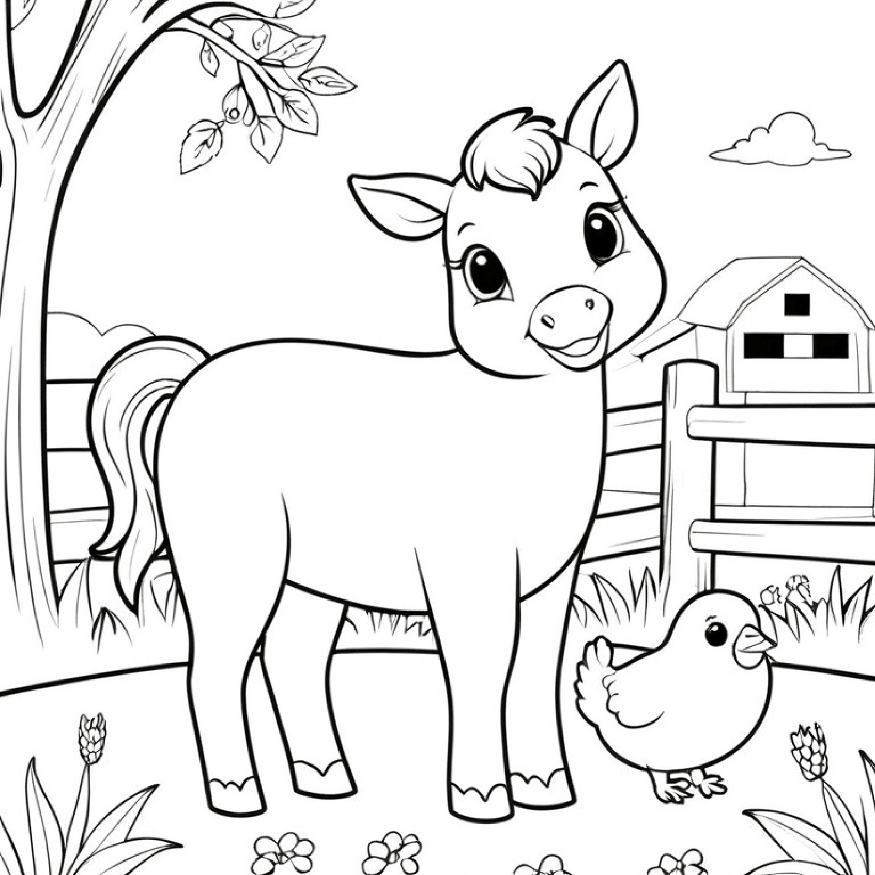 farm animals coloring sheet