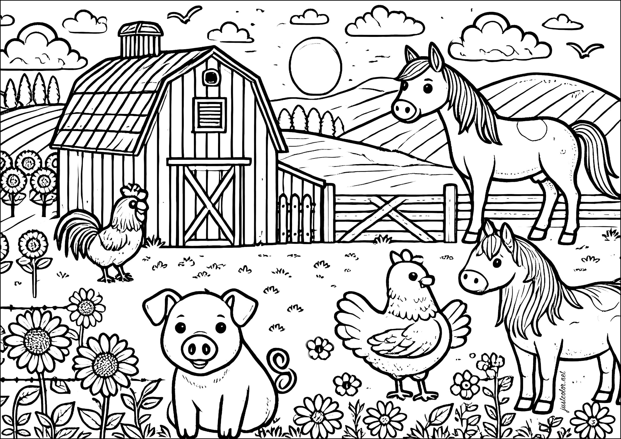 farm animal coloring pages