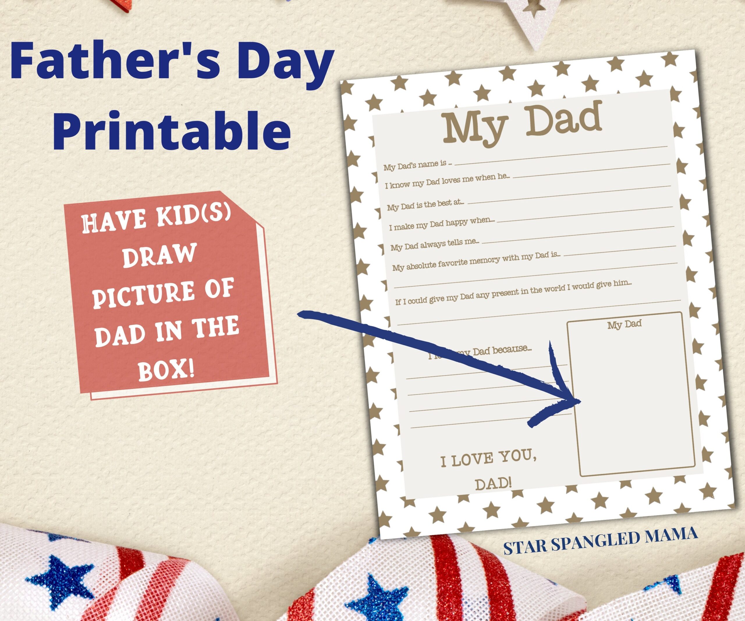 Father s Day my Dad Fill in Printable Gift digital Download Etsy