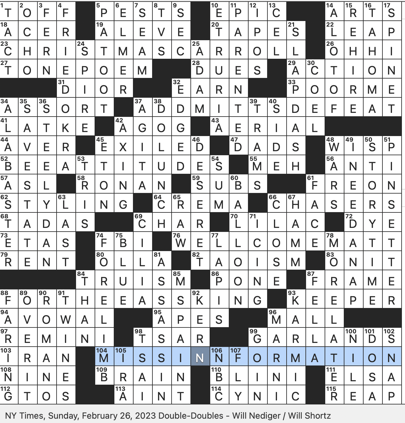 February 2023 Rex Parker Does The NYT Crossword Puzzle February 2023 Rex Parker Does The NYT Crossword Puzzle