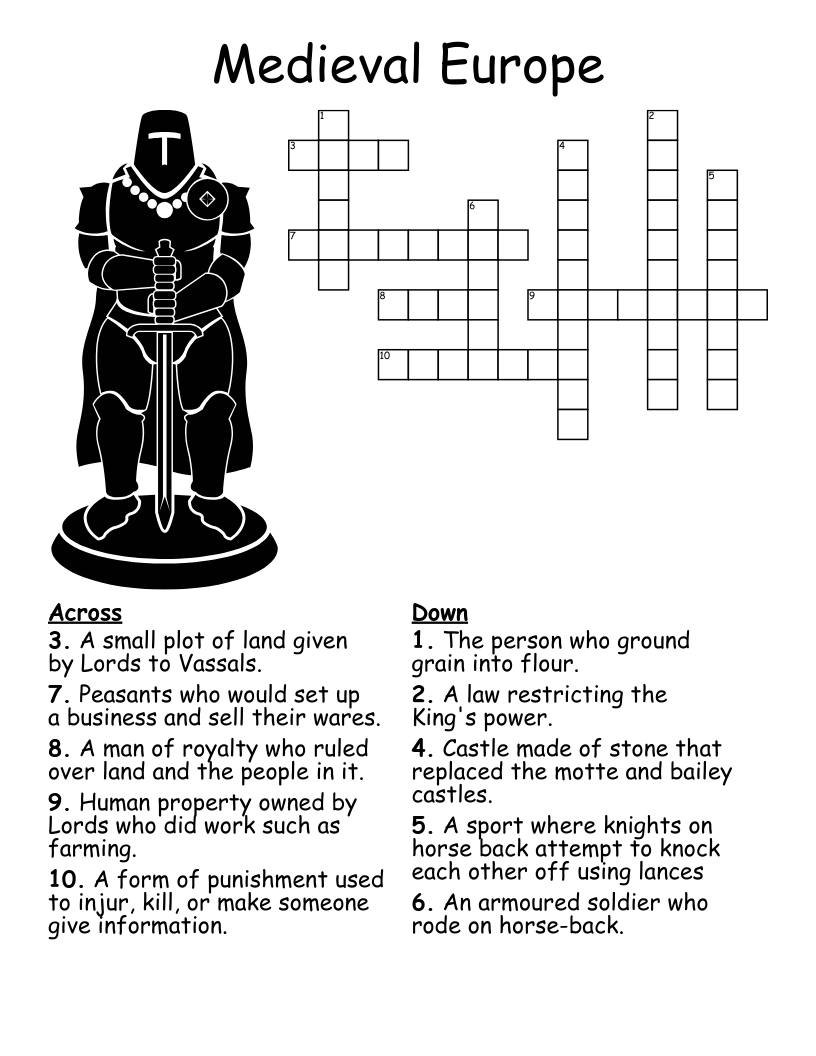 Feudal System Crossword WordMint Feudal System Crossword WordMint