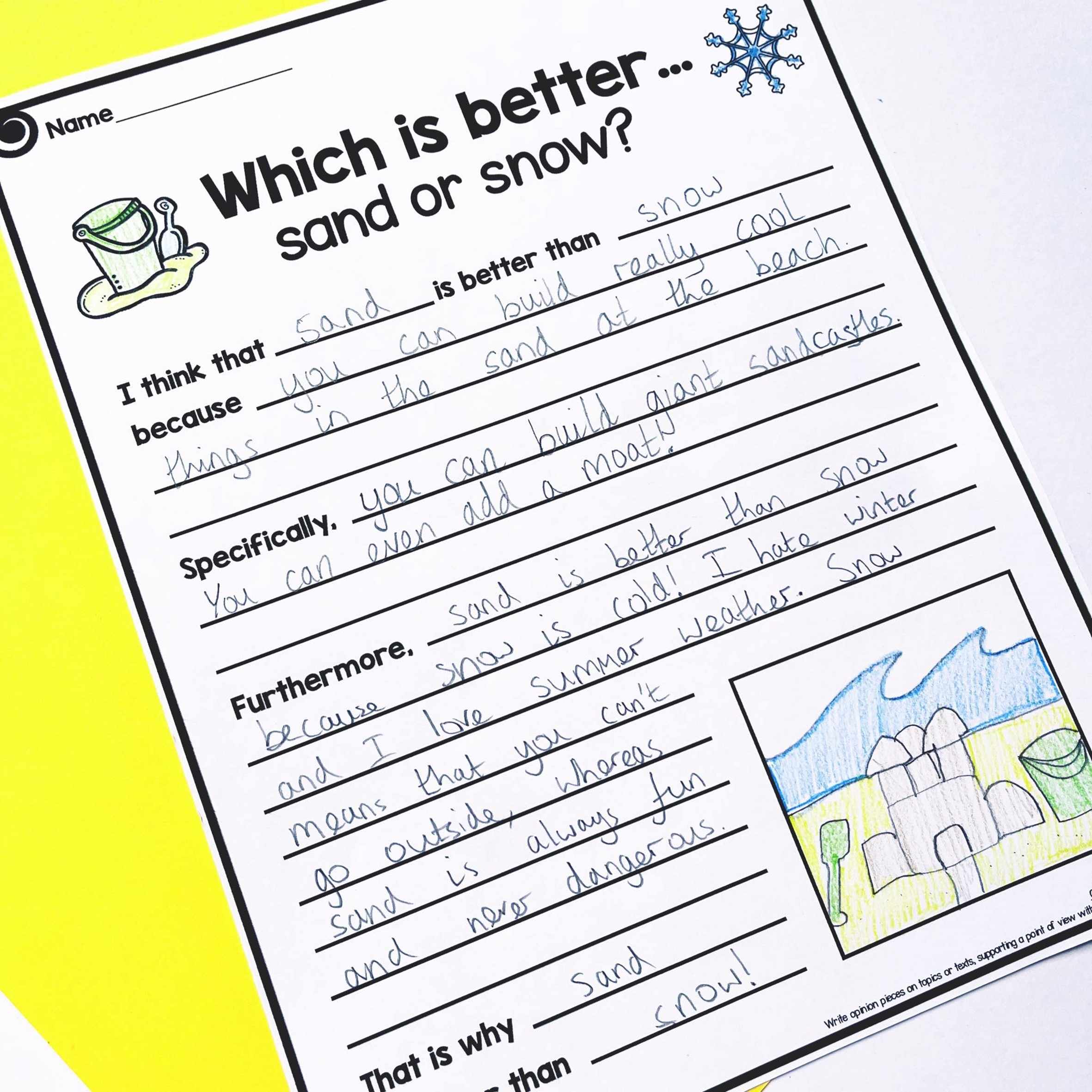 Fifth Grade Opinion Writing Prompts Terrific Teaching Tactics