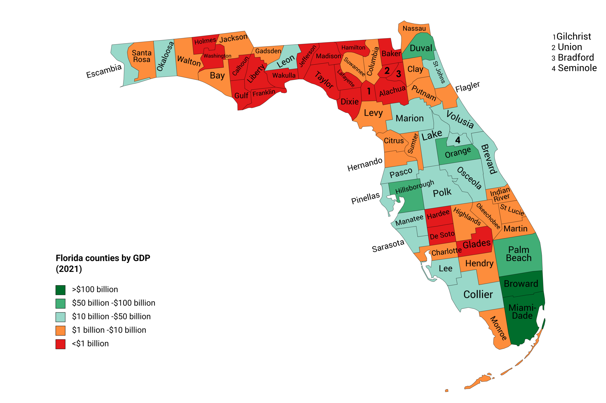 map of counties in florida