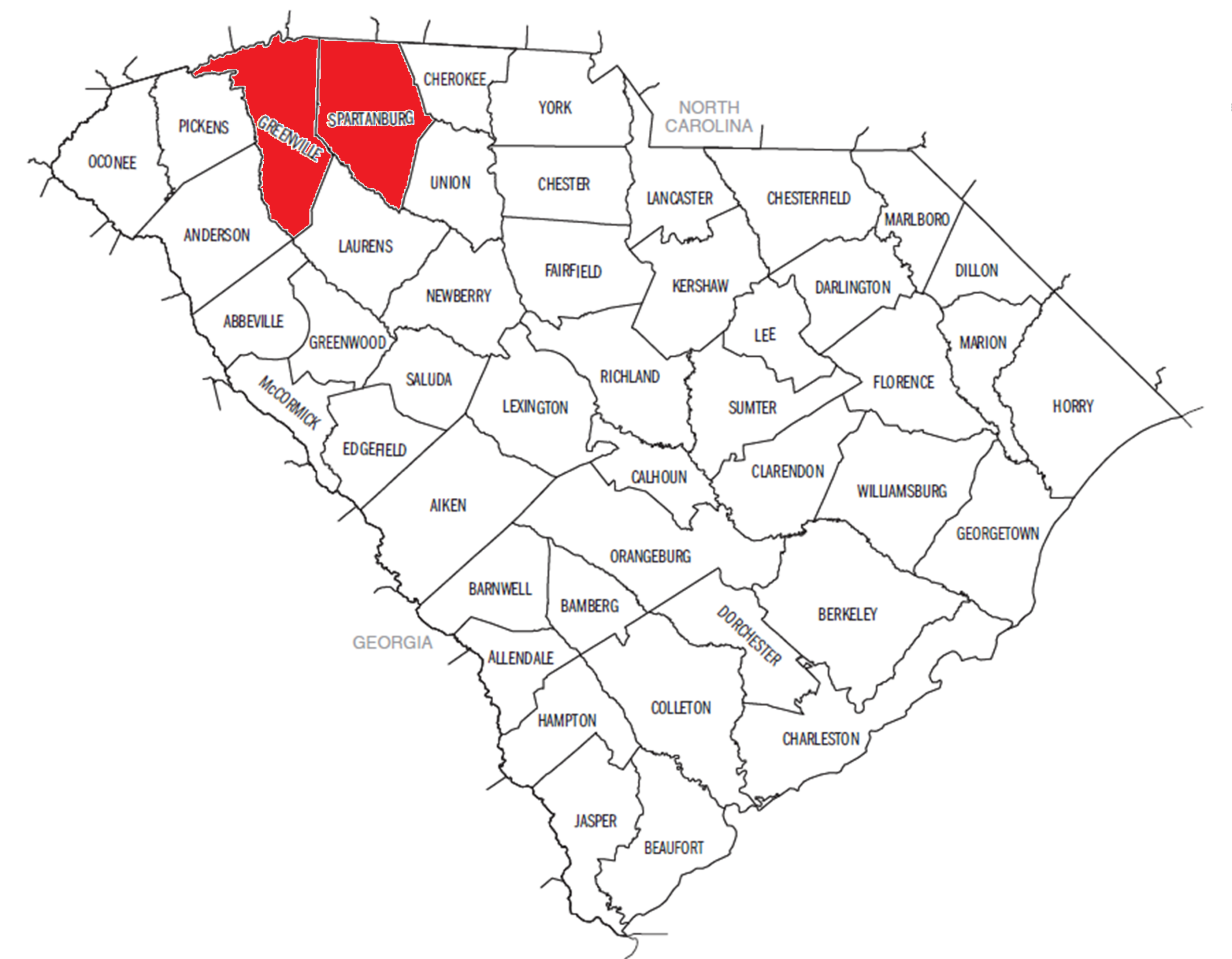 county map of sc