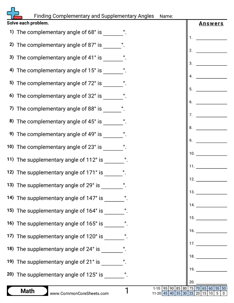 worksheet complementary and supplementary angles worksheet complementary and supplementary angles
