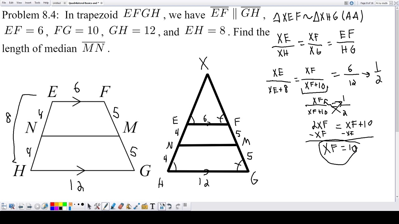 Finding The Length Of The Median Of A Trapezoid YouTube