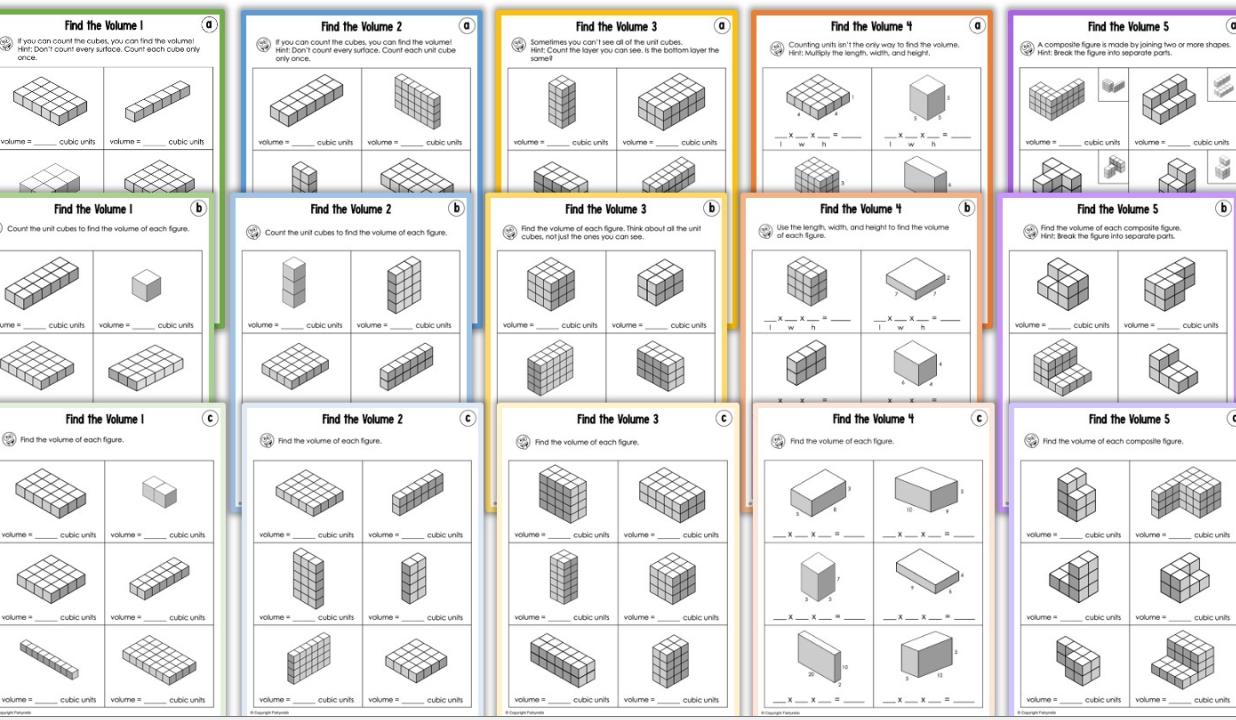 Finding Volume Of 3D Shapes 5th Grade Math Intervention Activities Worksheets Made By Teachers