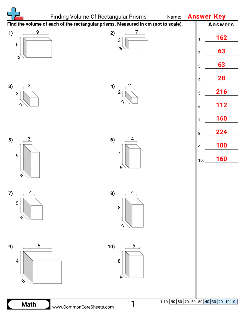 Finding Volume Of Rectangular Prisms Worksheet Download