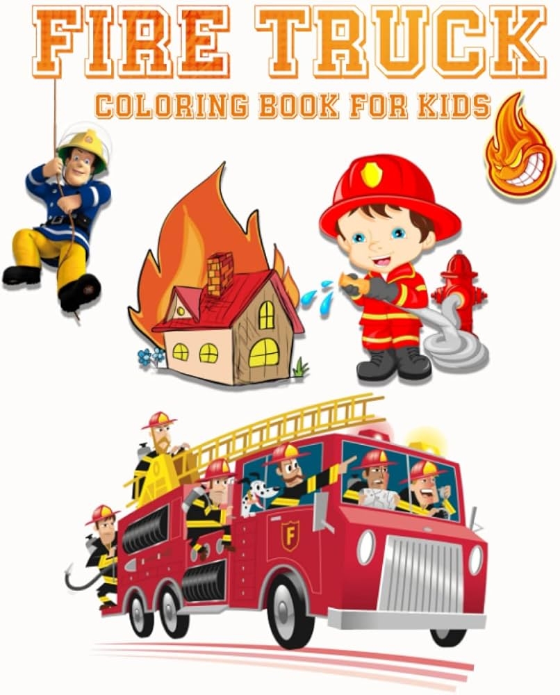 Fire Truck Coloring Book For Kids Ages 4 8 Fire Brigades Great Gift For Boys Girls Toddlers Firefighter Preschoolers For Children Unique Big Coloring Pages Press Firemen 9798495062283 Amazon Books