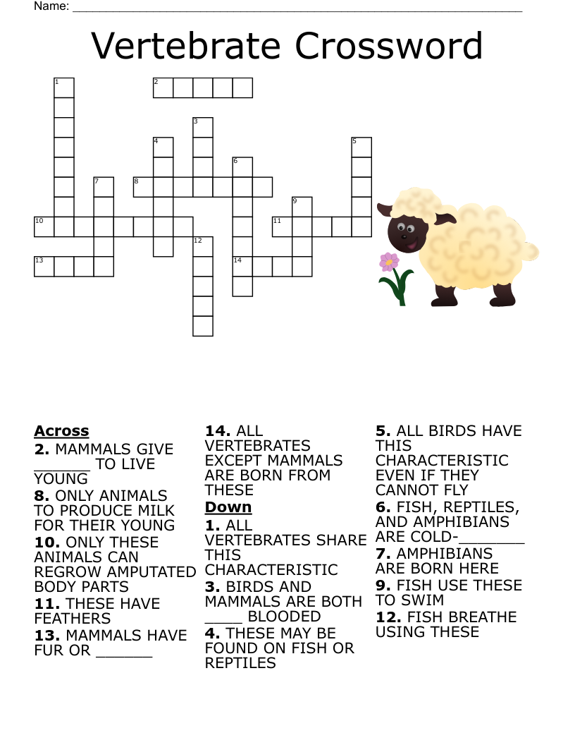 Fish And Amphibians Crossword WordMint Fish And Amphibians Crossword WordMint