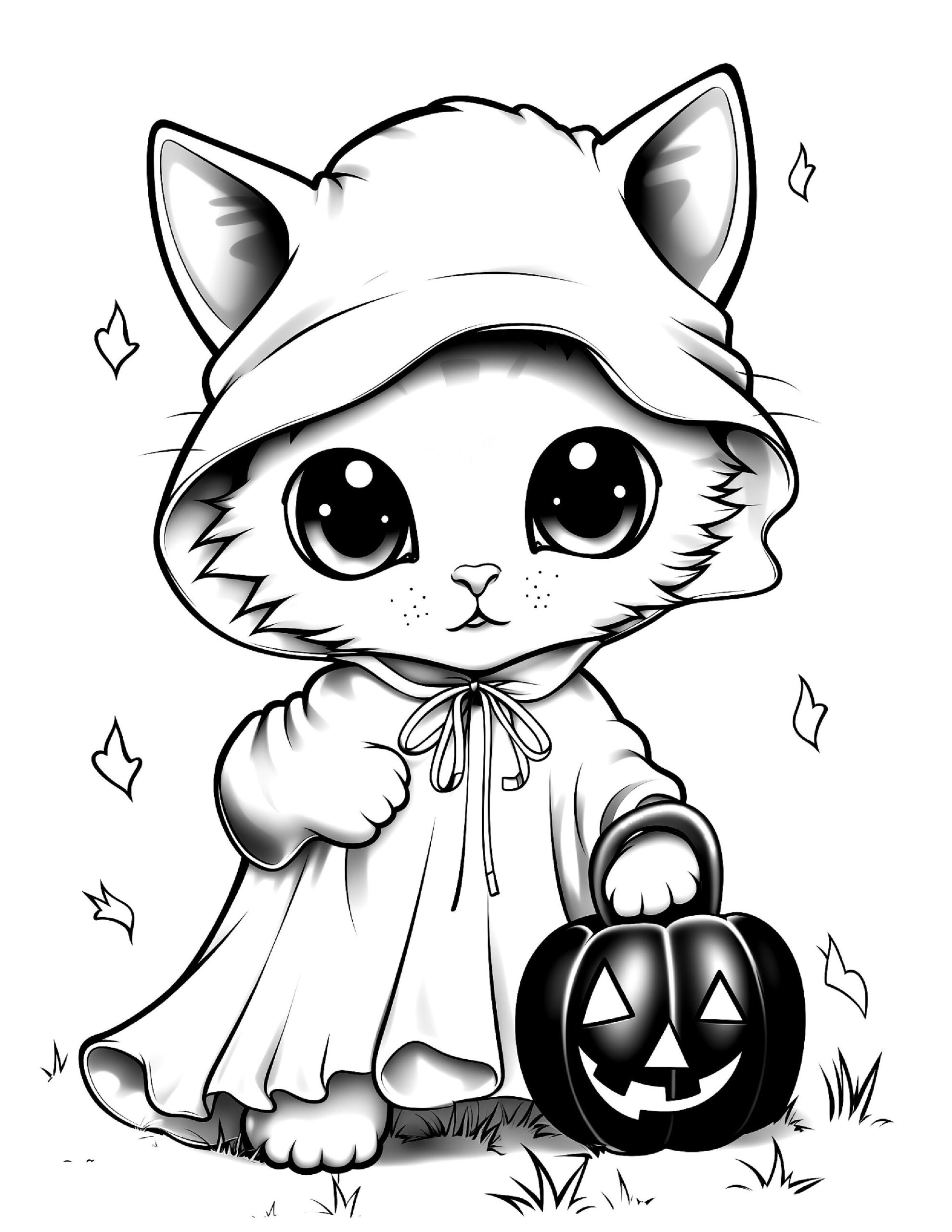 Five Halloween Kittens Coloring Sheets For Instant Download Etsy Five Halloween Kittens Coloring Sheets For Instant Download Etsy