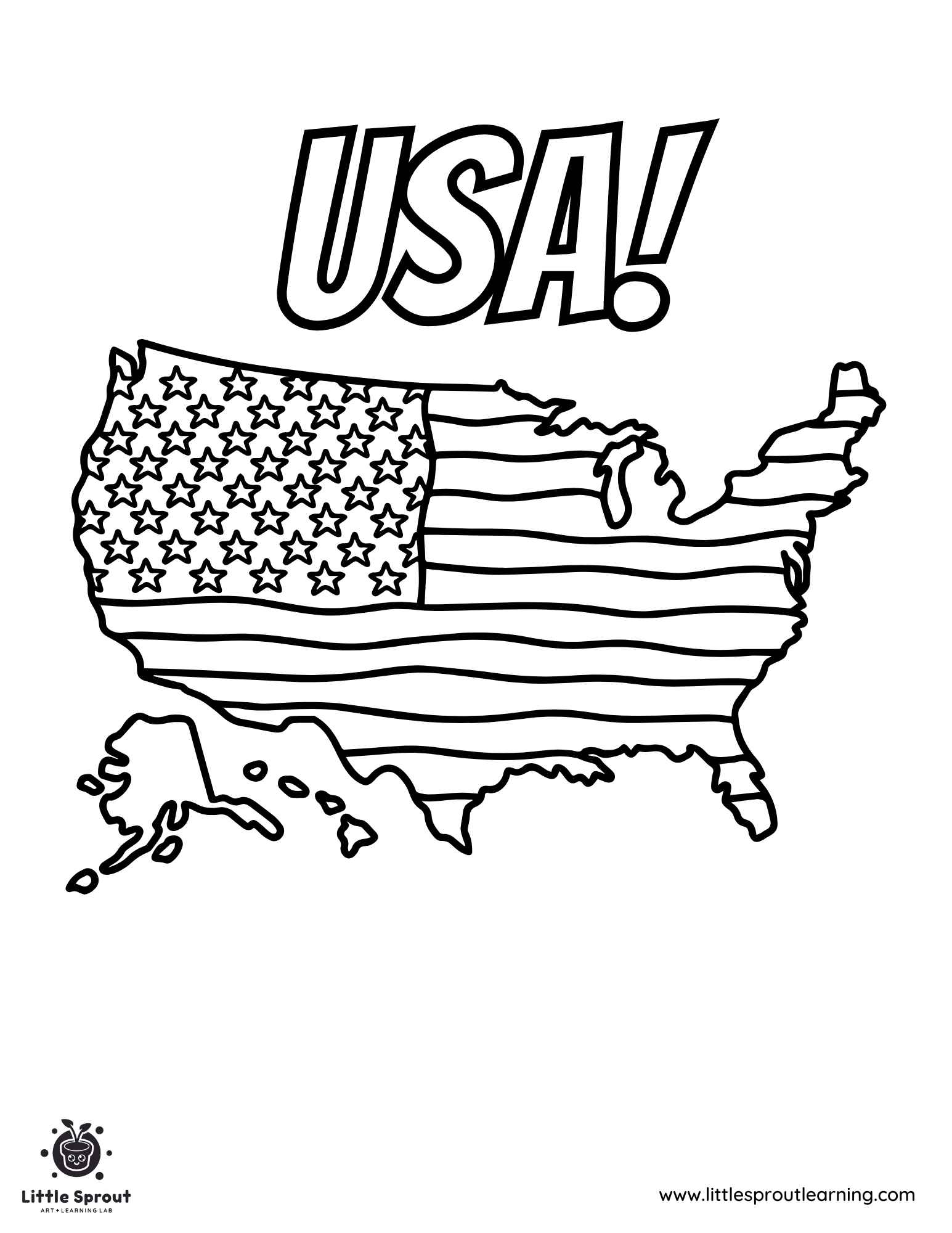 coloring page united states flag