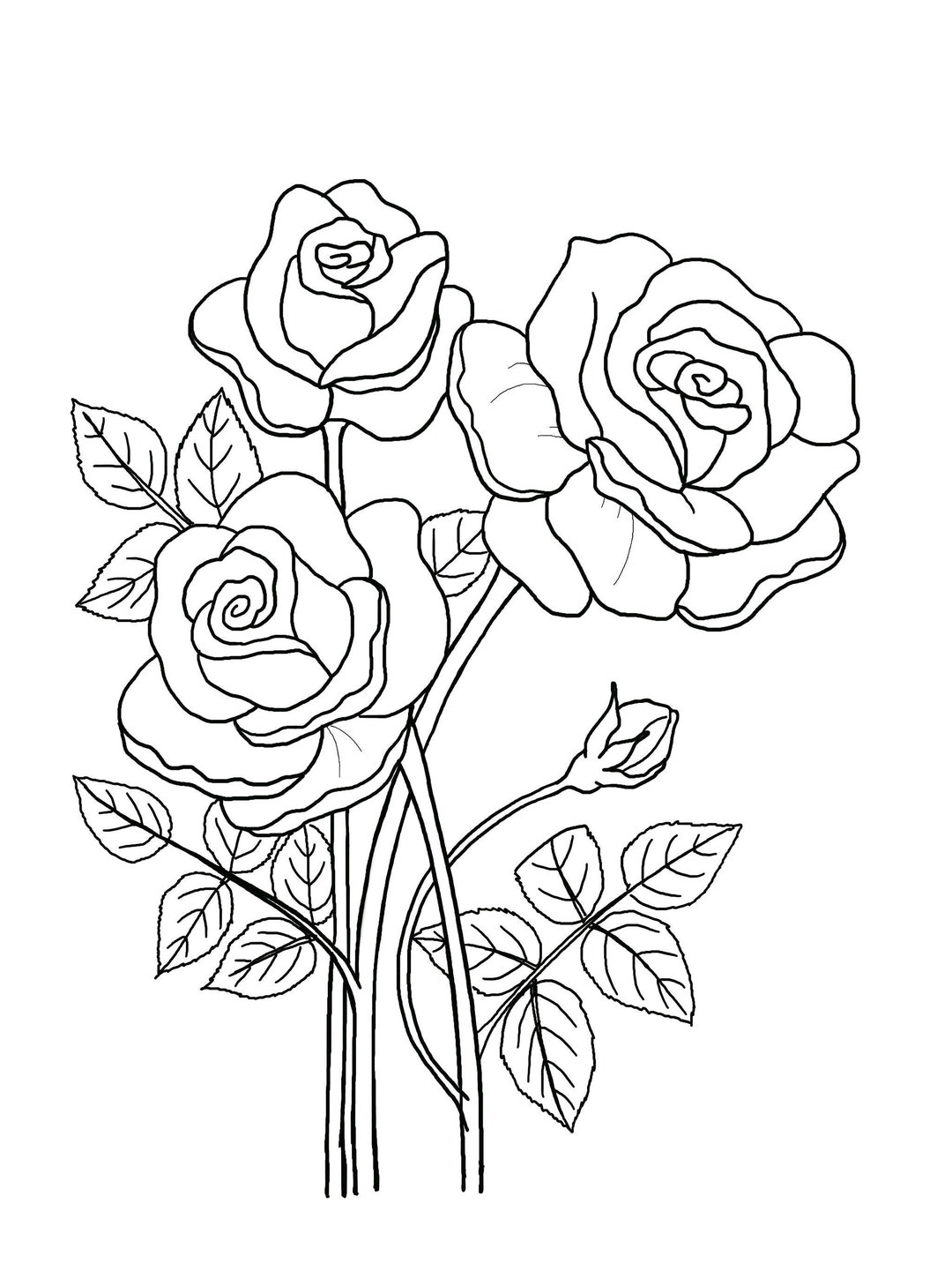 Floral Coloring Pages Hand drawn Flowers 5 page Book PDF JPG Etsy