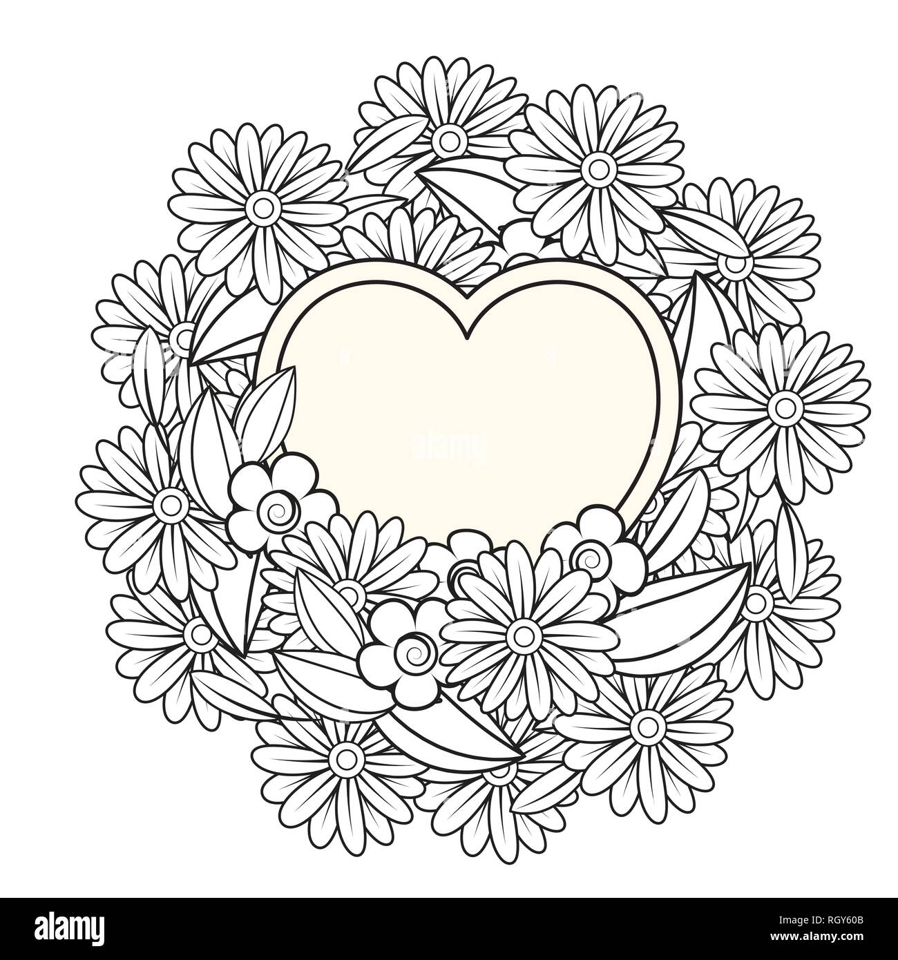Floral Heart Valentines Day Adult Coloring Page Vector Illustration Isolated On White Background Stock Vector Image Art Alamy Floral Heart Valentines Day Adult Coloring Page Vector Illustration Isolated On White Background Stock Vector Image Art Alamy