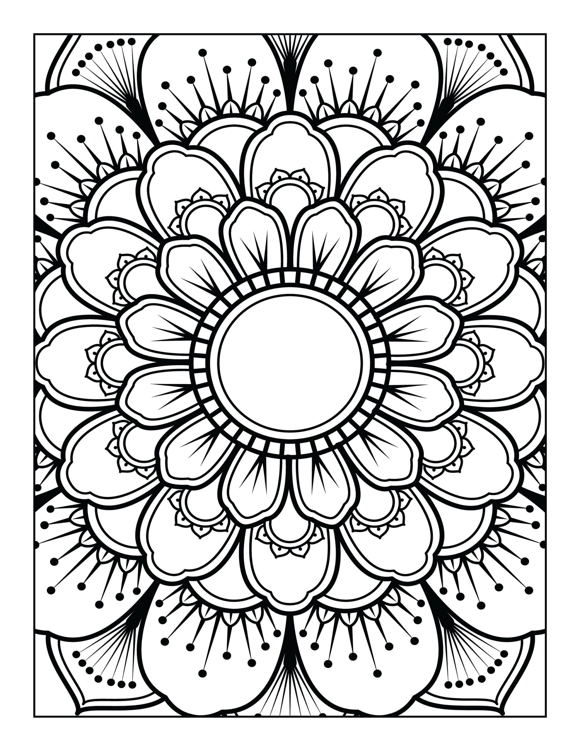 Floral Mandala Coloring Pages 5 Relaxing Designs printable PDF Etsy