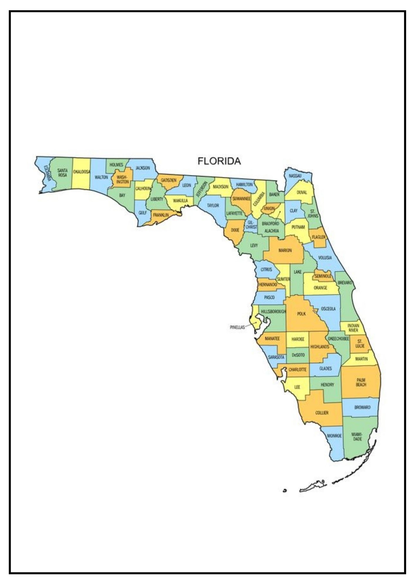 florida county map with roads