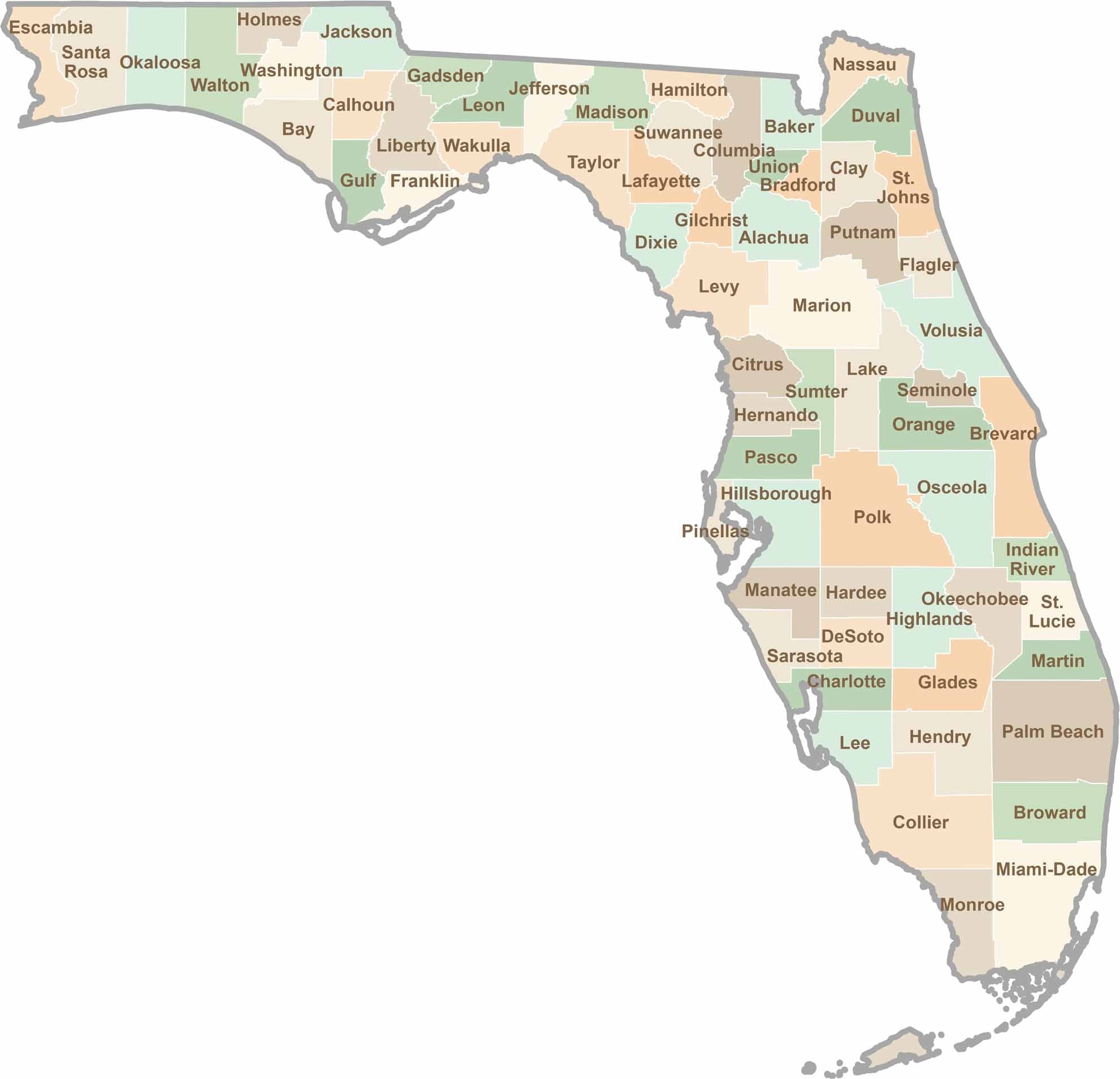 Florida County Map US County Maps