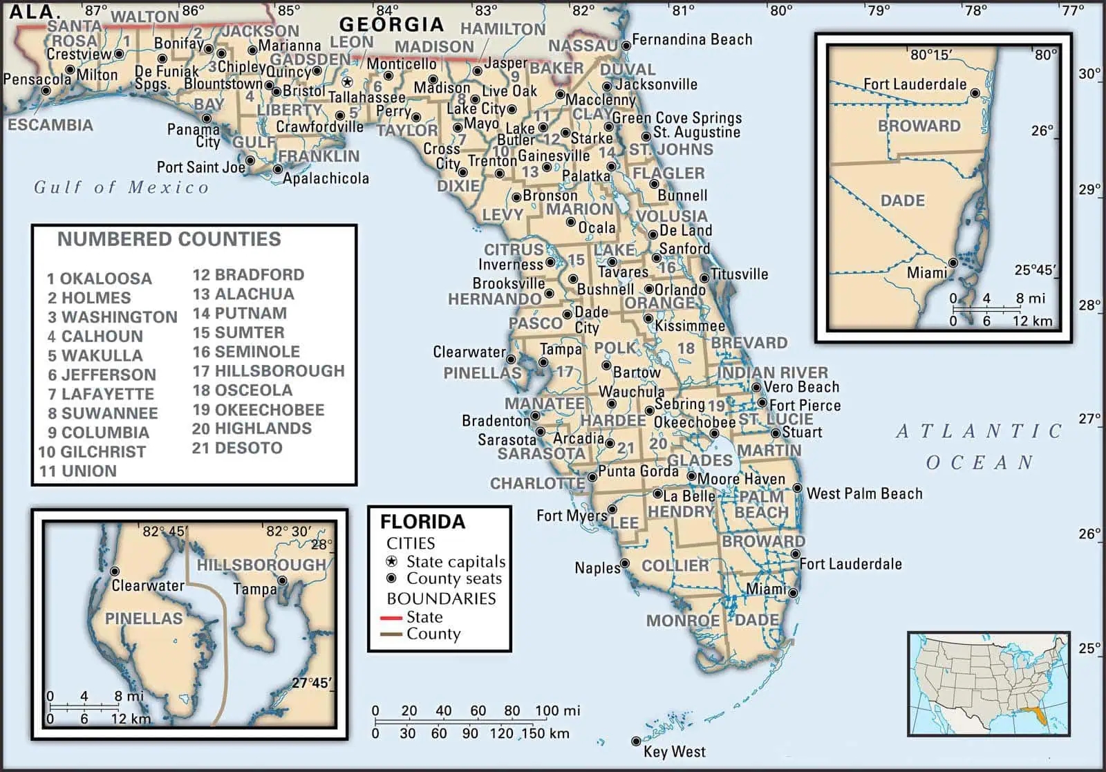 Florida County Maps Interactive History Complete List
