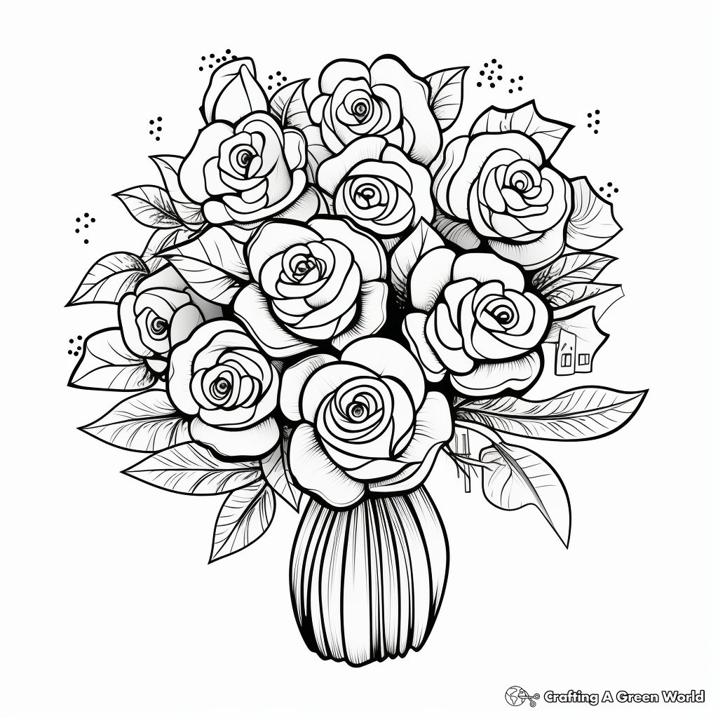 Flower Bouquet Coloring Pages Free Printable Flower Bouquet Coloring Pages Free Printable